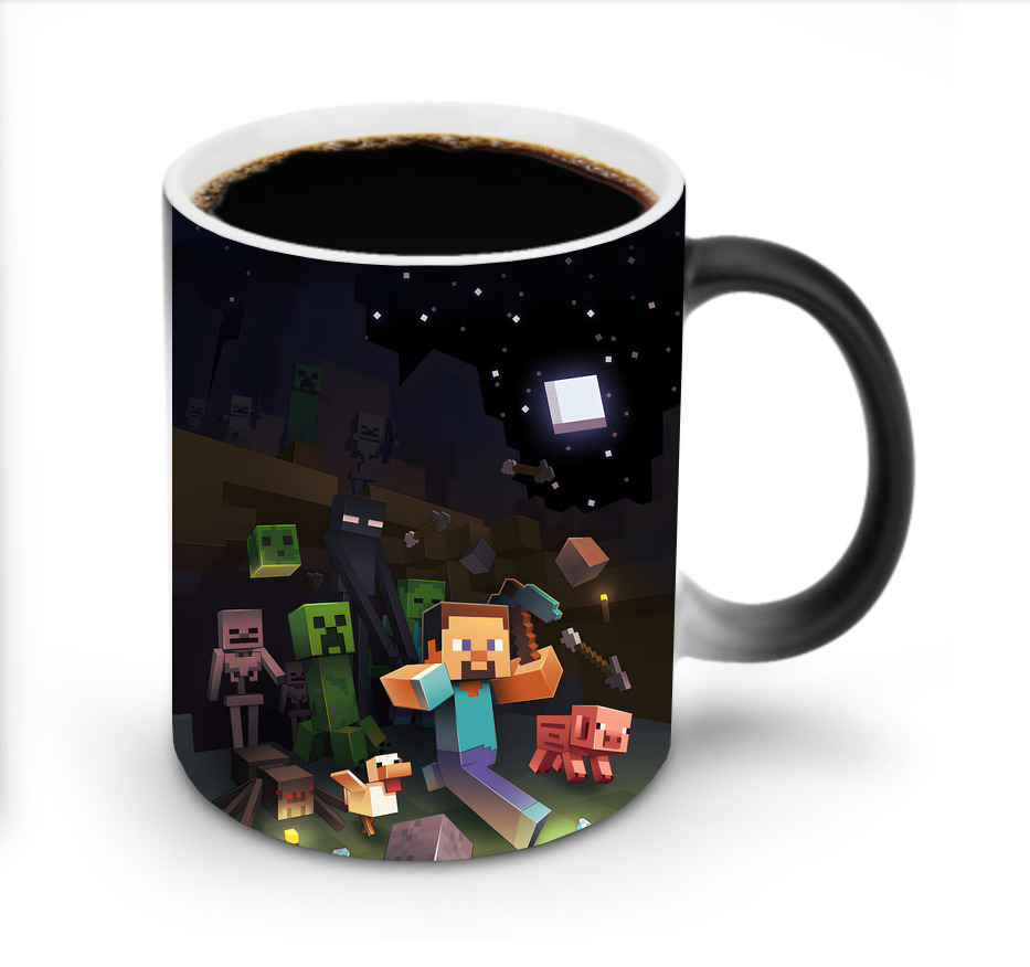 （画像用） マインクラフト ブロックの世界 Minecraft MC Block world 温度変色マグカップ
