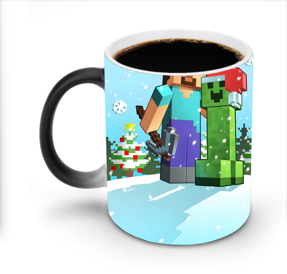 （画像用） マインクラフト ブロックの世界 Minecraft MC Block world 温度変色マグカップ