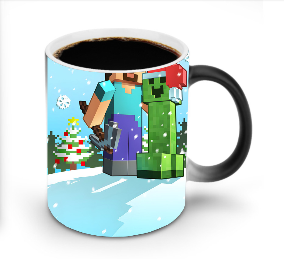 （画像用） マインクラフト ブロックの世界 Minecraft MC Block world 温度変色マグカップ
