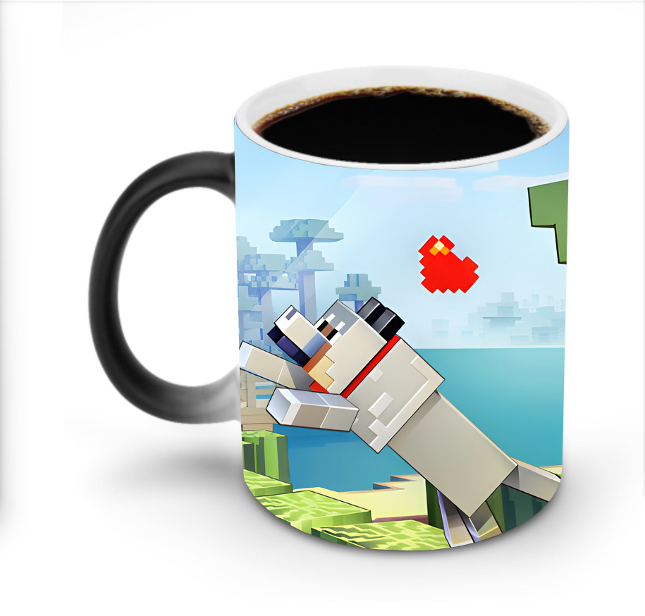 （画像用） マインクラフト ブロックの世界 Minecraft MC Block world 温度変色マグカップ