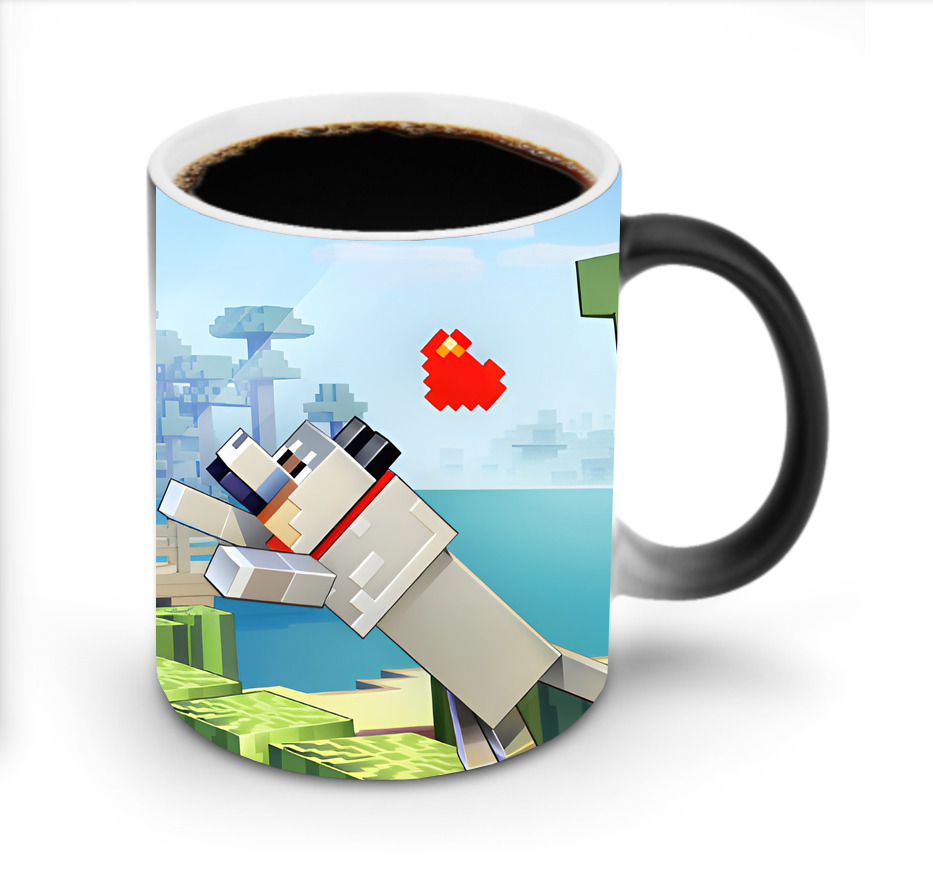 （画像用） マインクラフト ブロックの世界 Minecraft MC Block world 温度変色マグカップ