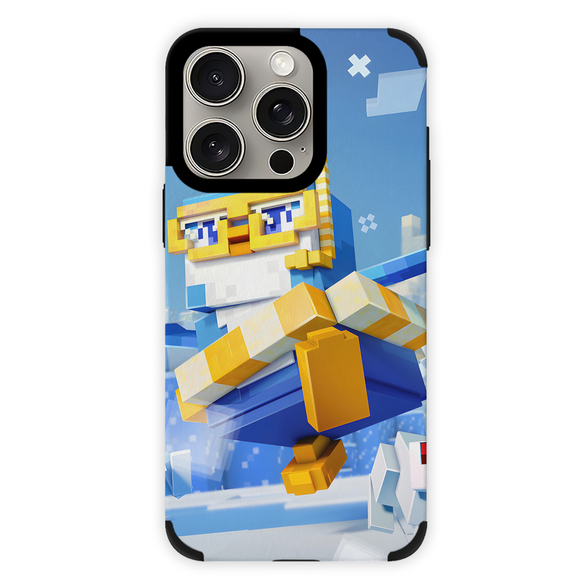 （画像用） マインクラフト ブロックの世界 Minecraft MC Block world 【iPhone15ProMax対応】 PUレザー スマホケース 耐衝撃＆黄変防止