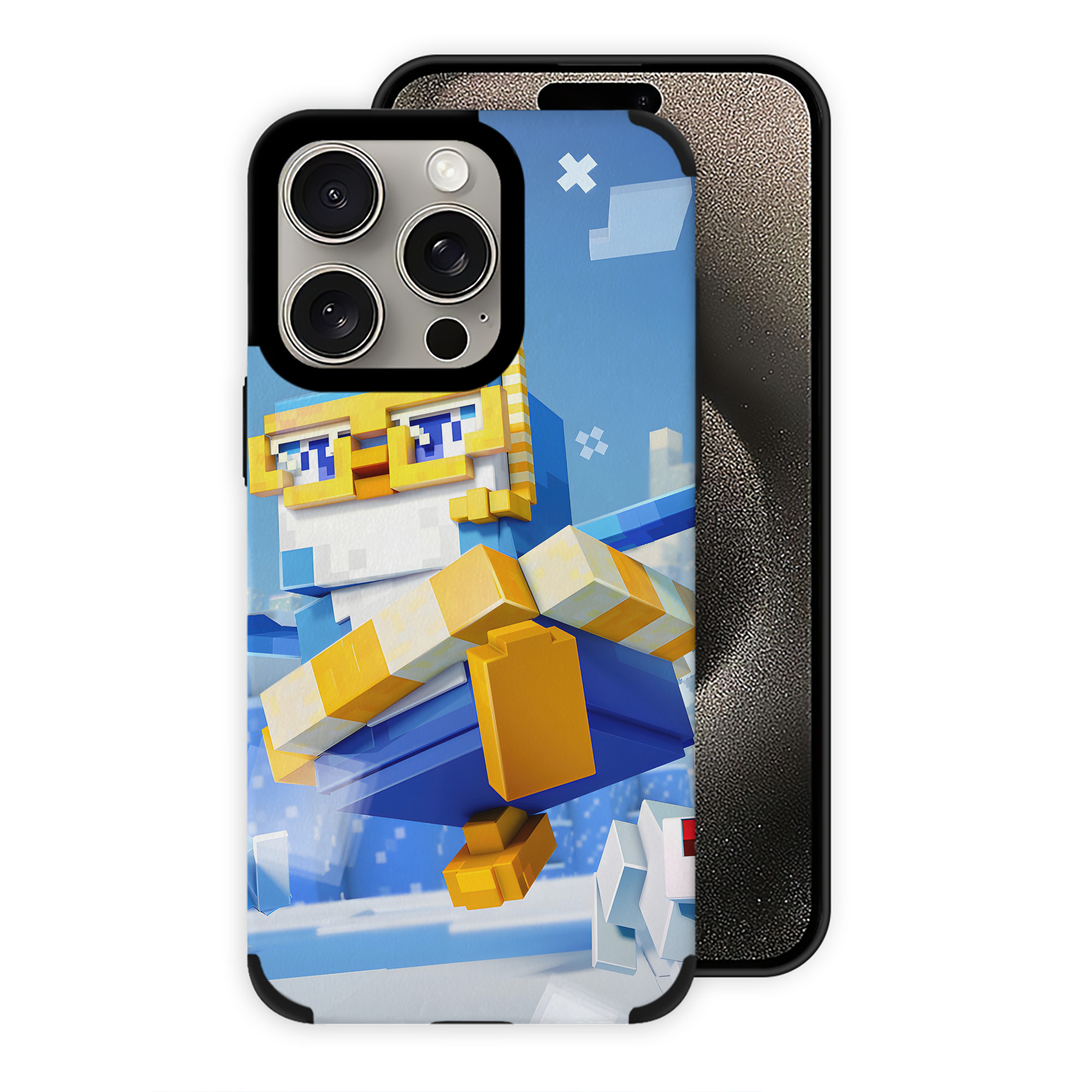 （画像用） マインクラフト ブロックの世界 Minecraft MC Block world 【iPhone15ProMax対応】 PUレザー スマホケース 耐衝撃＆黄変防止