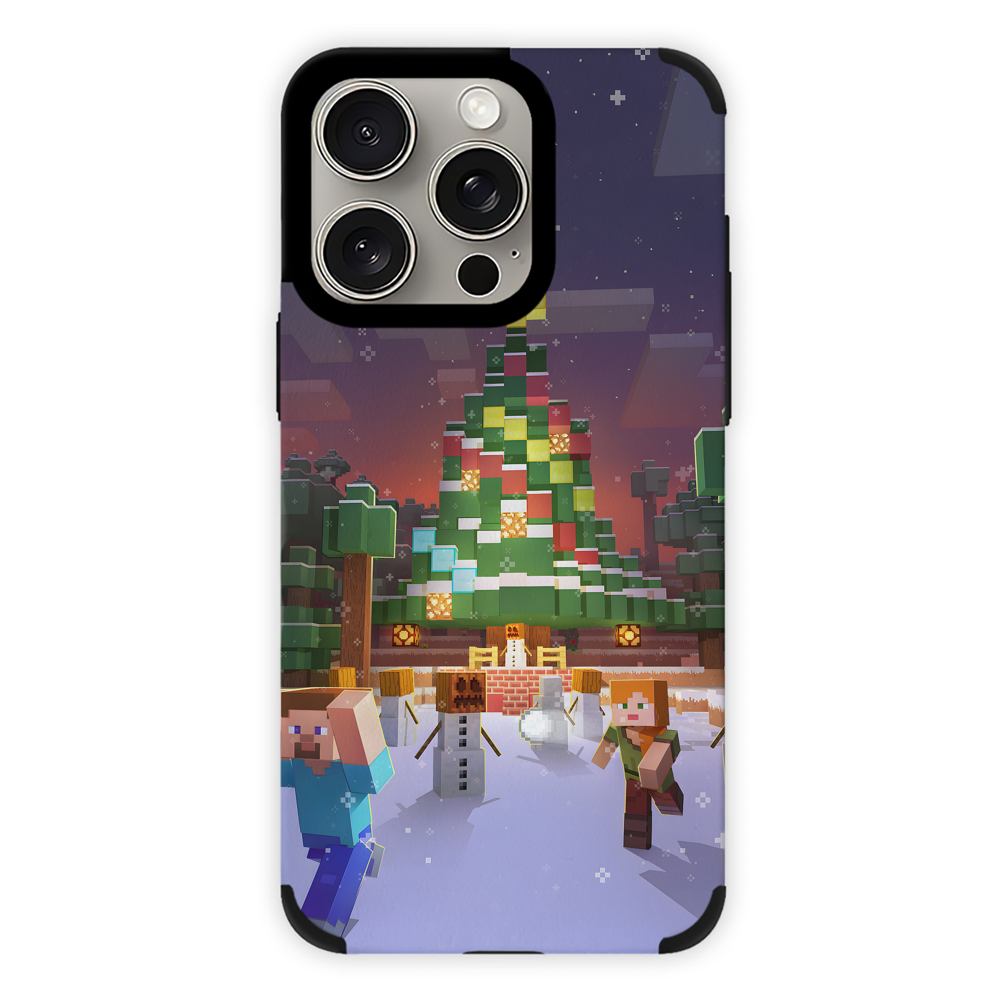（画像用） マインクラフト ブロックの世界 Minecraft MC Block world 【iPhone15ProMax対応】 PUレザー スマホケース 耐衝撃＆黄変防止
