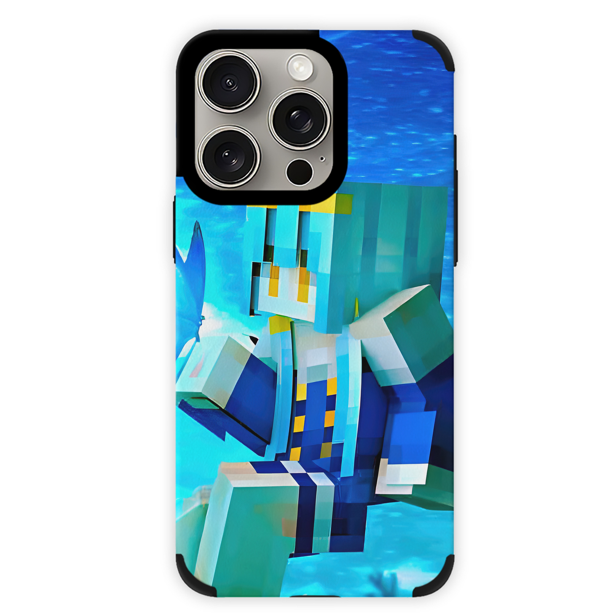 （画像用） マインクラフト ブロックの世界 Minecraft MC Block world 【iPhone15ProMax対応】 PUレザー スマホケース 耐衝撃＆黄変防止