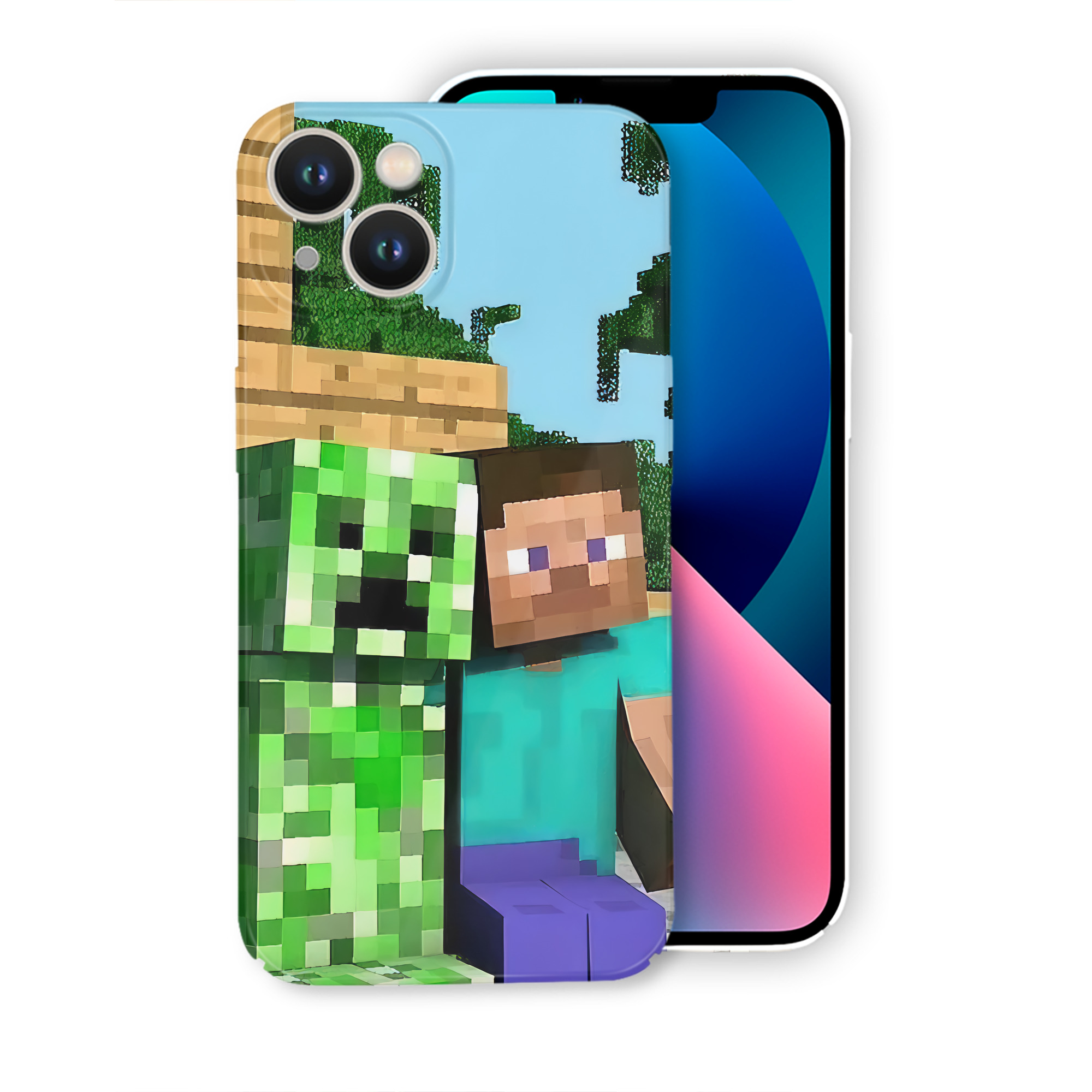 （画像用） マインクラフト ブロックの世界 Minecraft MC Block world 【iPhone 14シリーズ対応】ハードケース