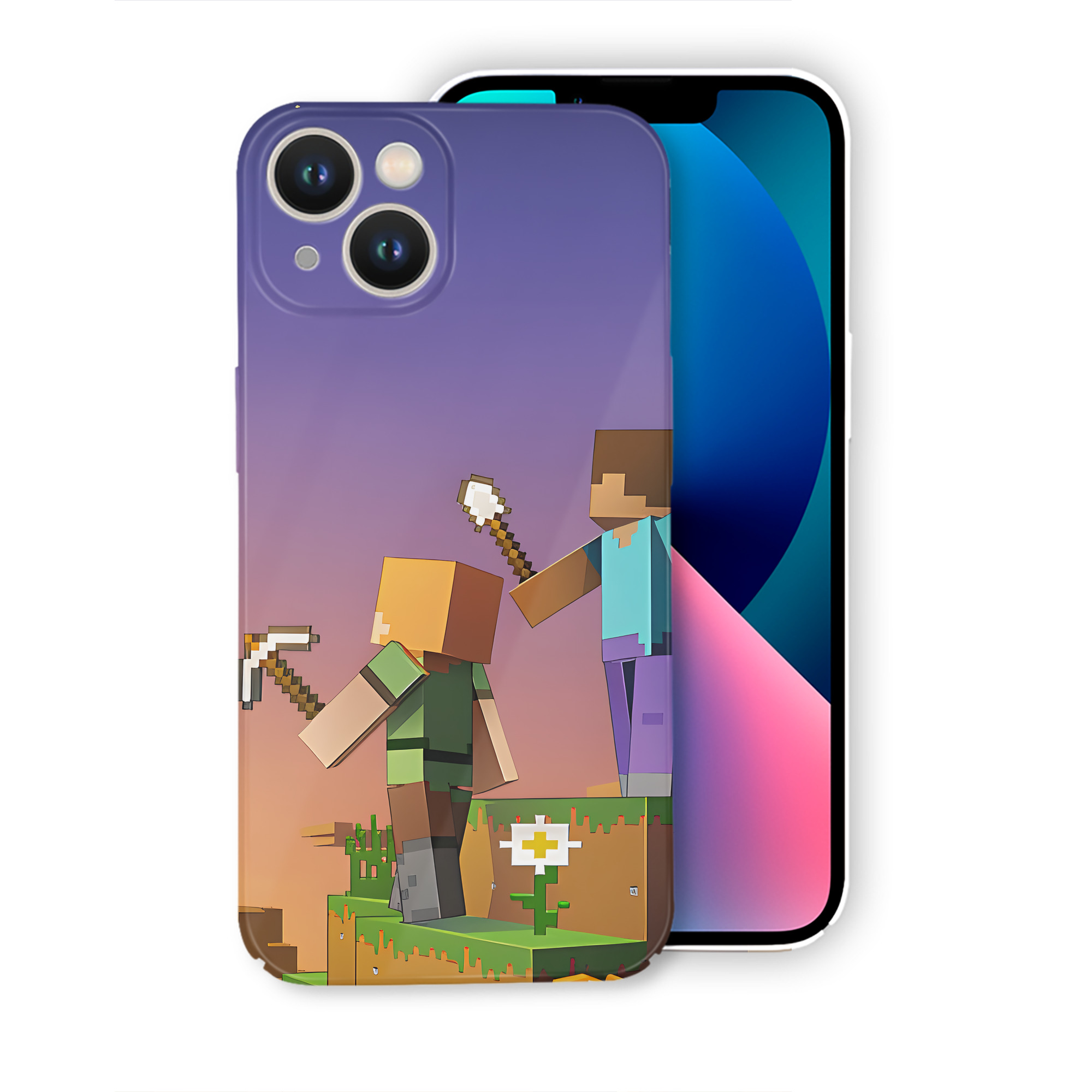 （画像用） マインクラフト ブロックの世界 Minecraft MC Block world 【iPhone 14シリーズ対応】ハードケース