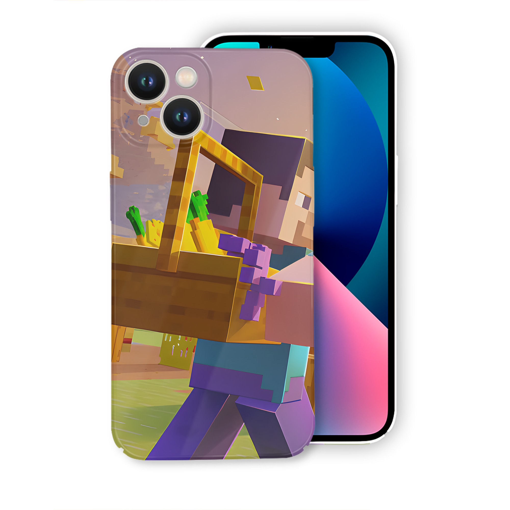 （画像用） マインクラフト ブロックの世界 Minecraft MC Block world 【iPhone 14シリーズ対応】ハードケース