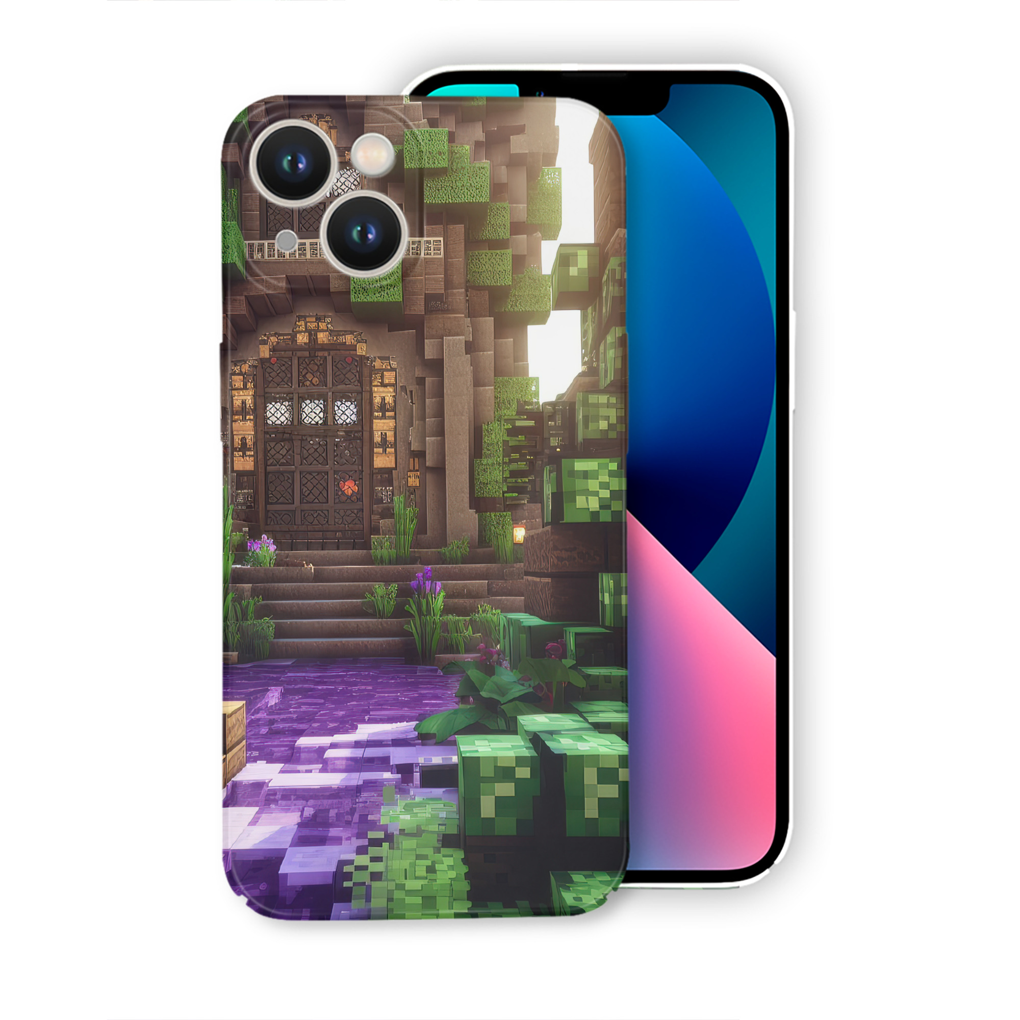 （画像用） マインクラフト ブロックの世界 Minecraft MC Block world 【iPhone 14シリーズ対応】ハードケース