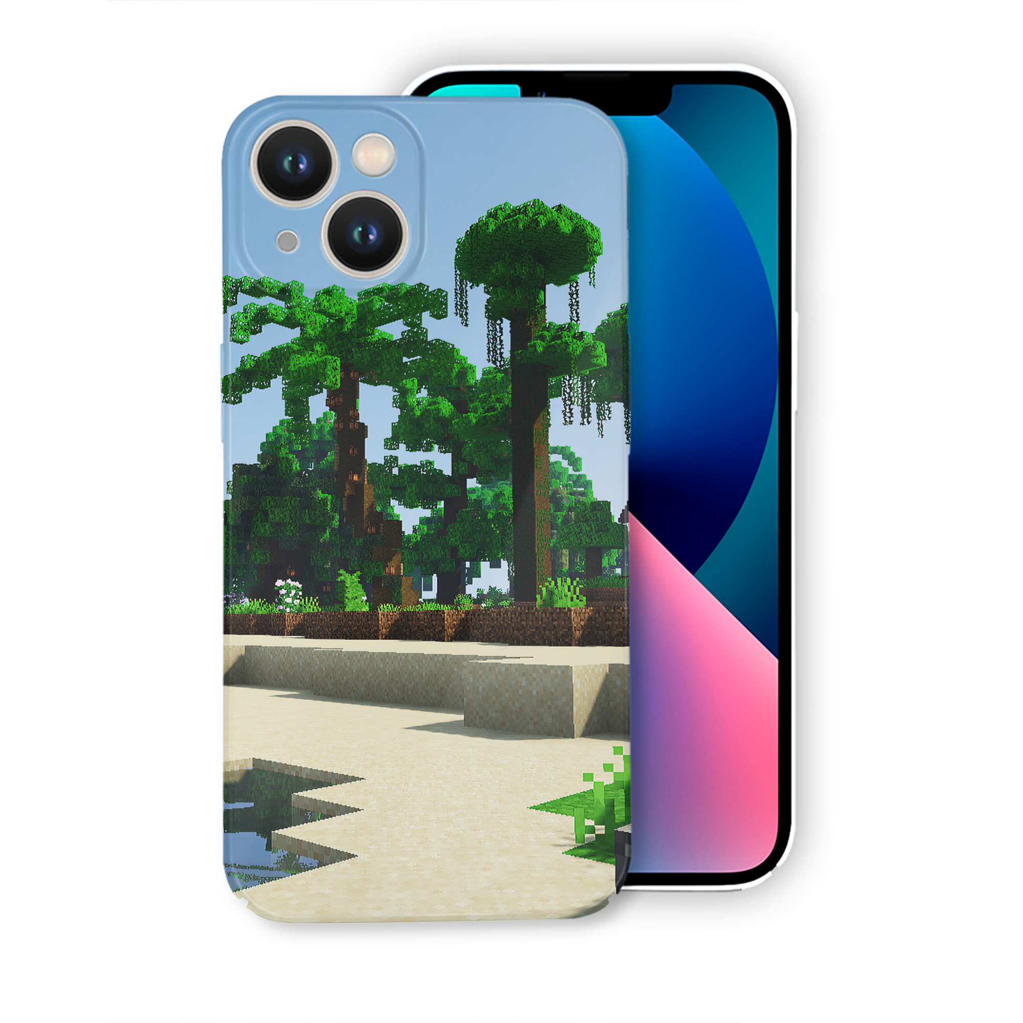 （画像用） マインクラフト ブロックの世界 Minecraft MC Block world 【iPhone 14シリーズ対応】ハードケース