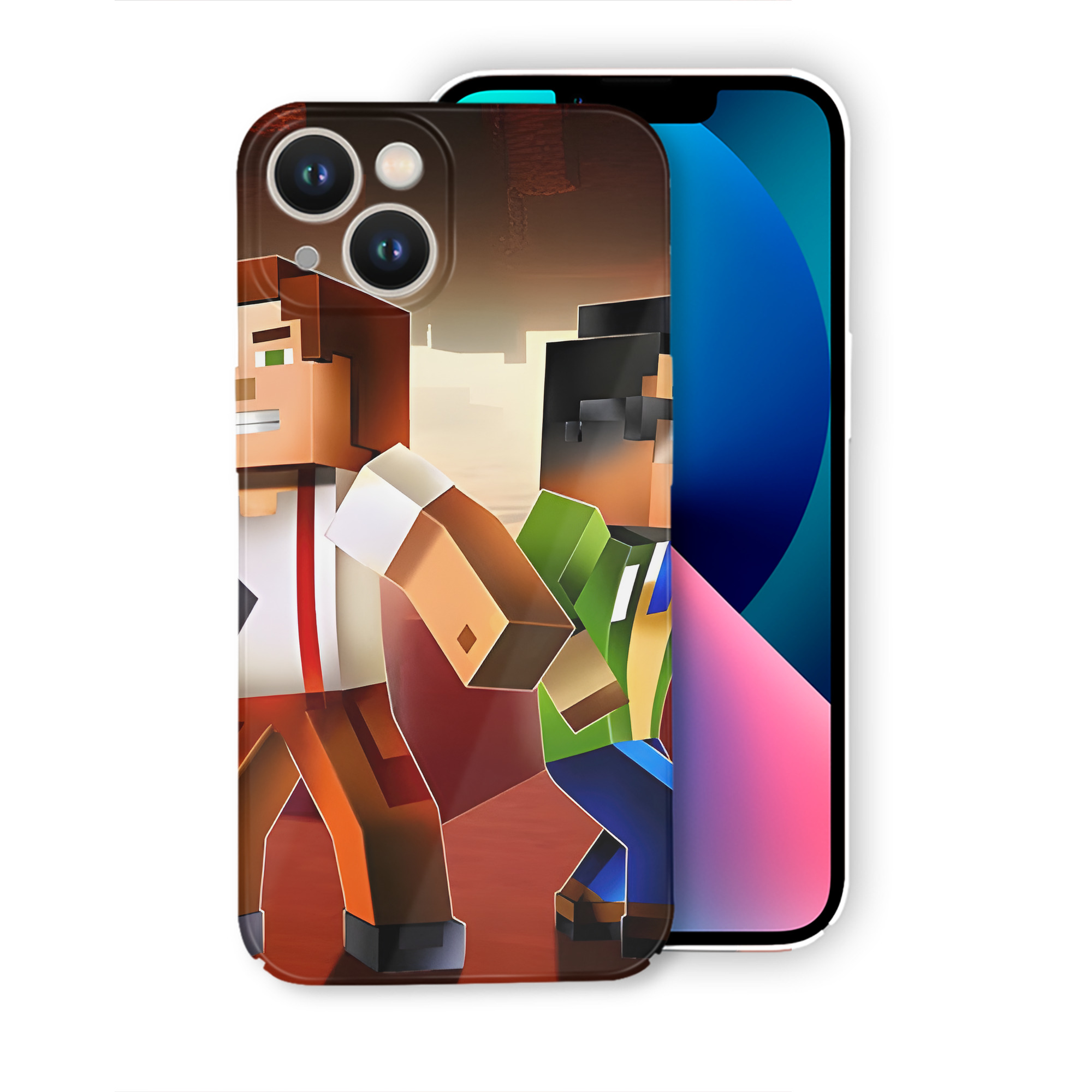 （画像用） マインクラフト ブロックの世界 Minecraft MC Block world 【iPhone 14シリーズ対応】ハードケース