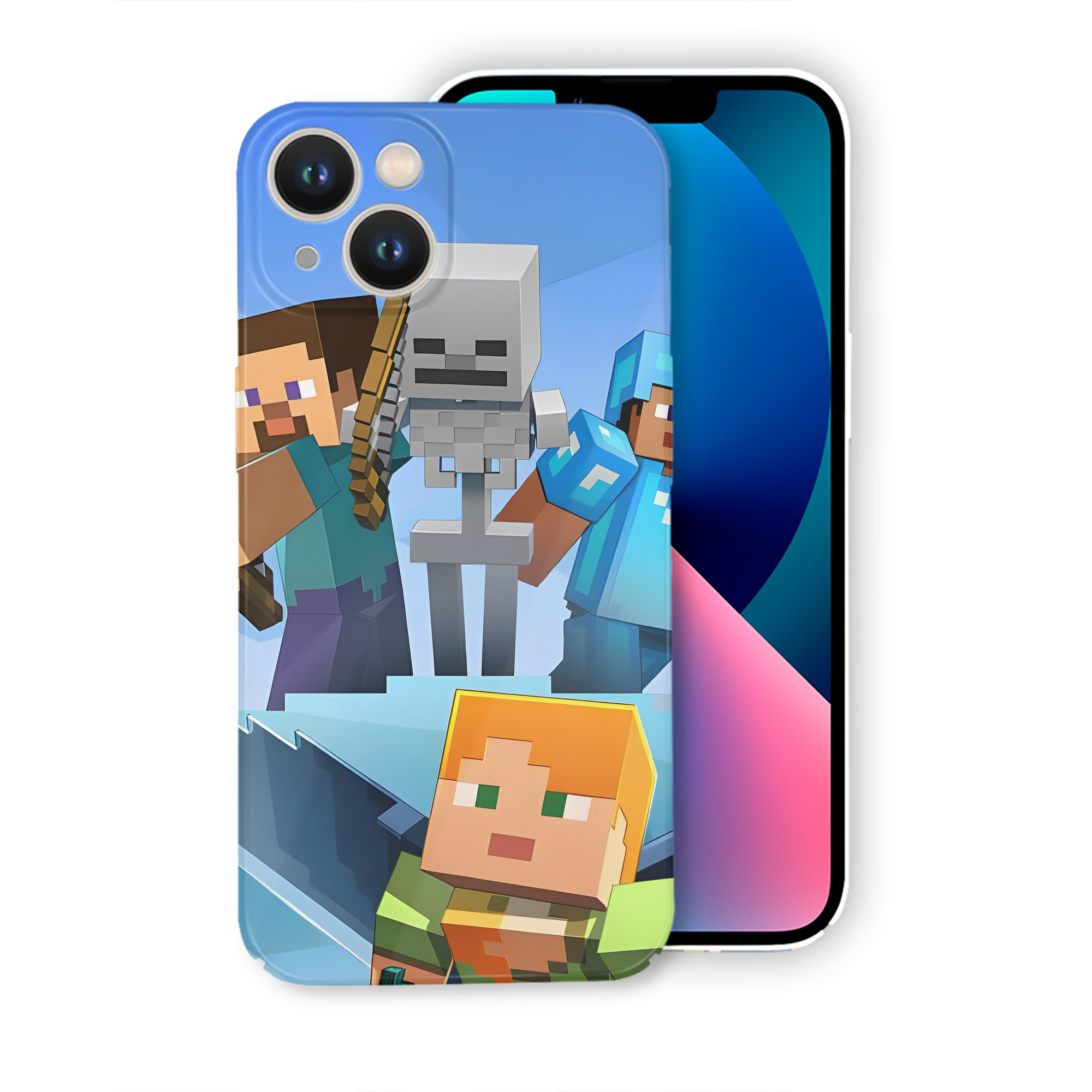 （画像用） マインクラフト ブロックの世界 Minecraft MC Block world 【iPhone 14シリーズ対応】ハードケース