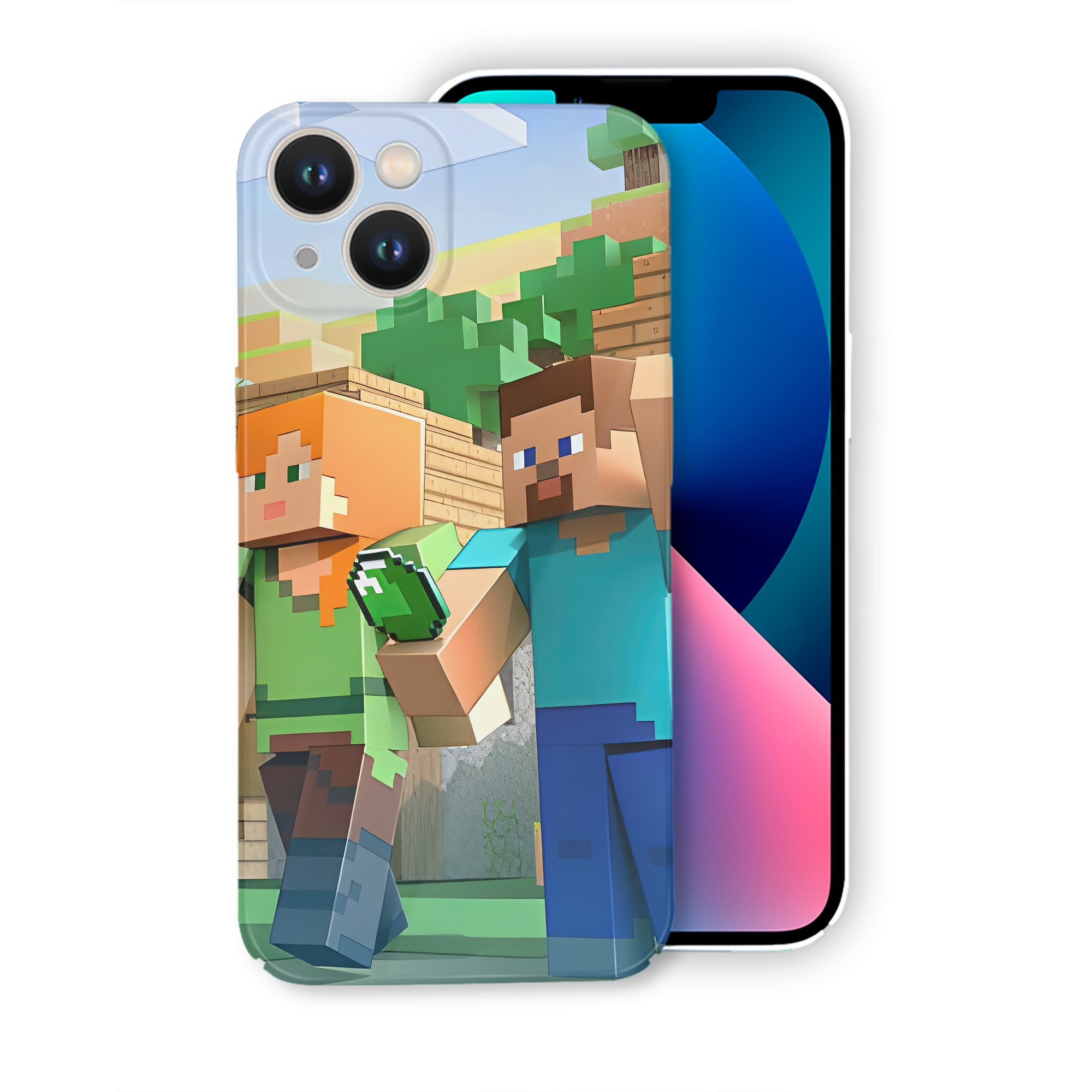 （画像用） マインクラフト ブロックの世界 Minecraft MC Block world 【iPhone 14シリーズ対応】ハードケース