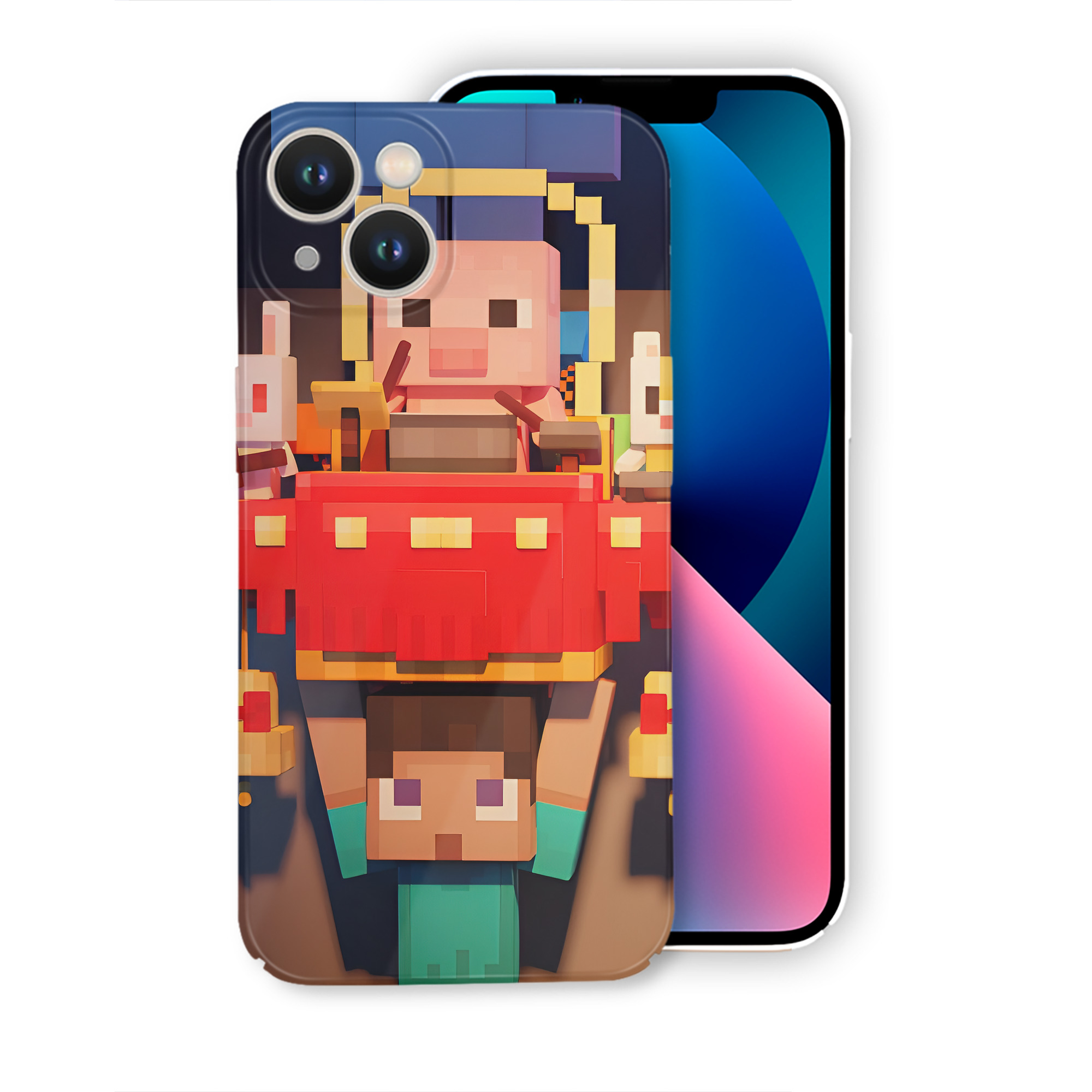 （画像用） マインクラフト ブロックの世界 Minecraft MC Block world 【iPhone 14シリーズ対応】ハードケース