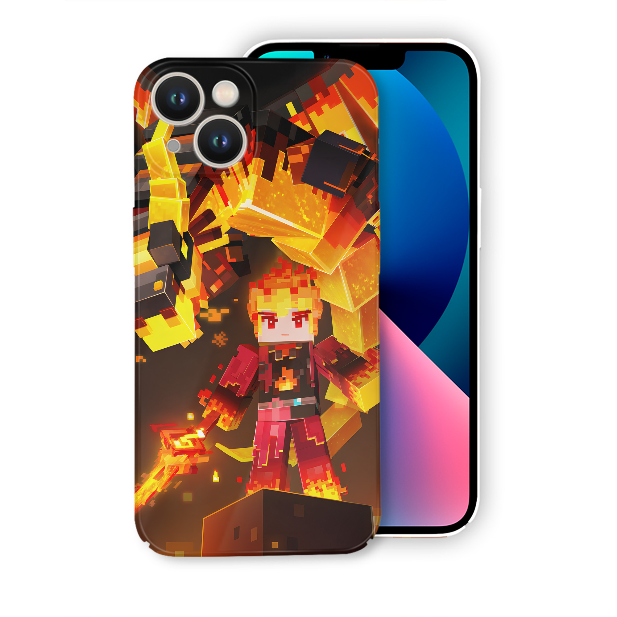（画像用） マインクラフト ブロックの世界 Minecraft MC Block world 【iPhone 14シリーズ対応】ハードケース
