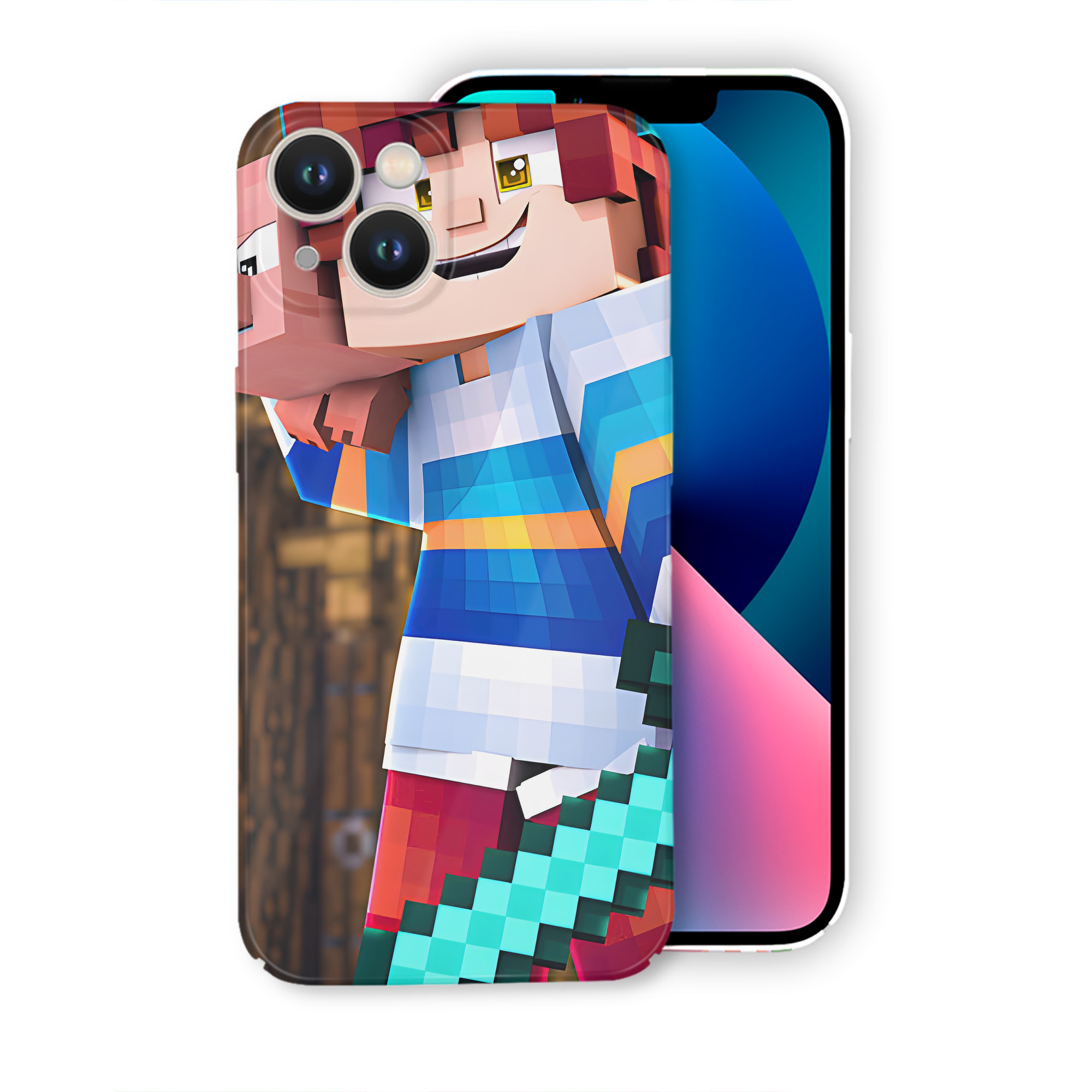 （画像用） マインクラフト ブロックの世界 Minecraft MC Block world 【iPhone 14シリーズ対応】ハードケース