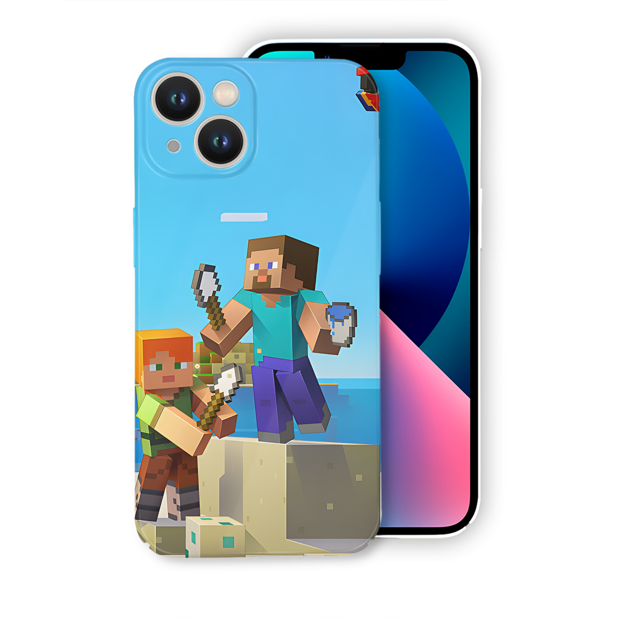 （画像用） マインクラフト ブロックの世界 Minecraft MC Block world 【iPhone 14シリーズ対応】ハードケース