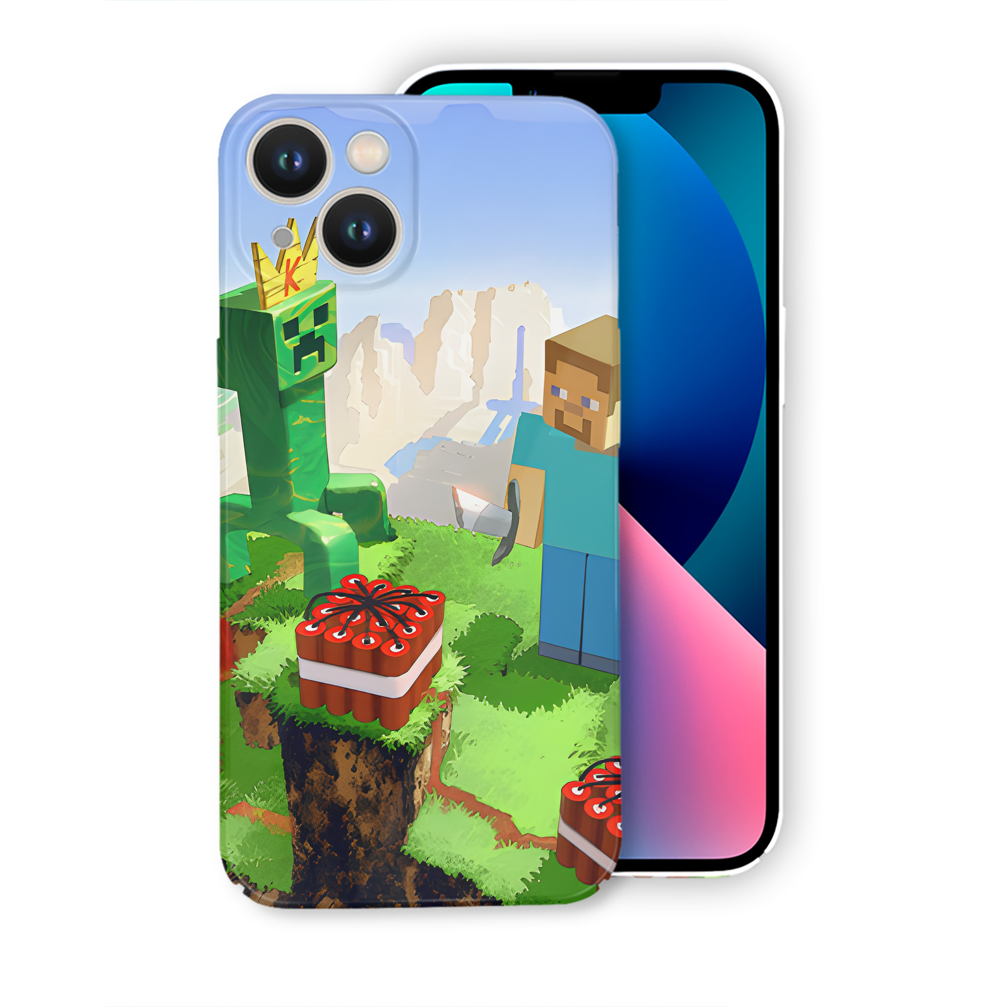 （画像用） マインクラフト ブロックの世界 Minecraft MC Block world 【iPhone 14シリーズ対応】ハードケース