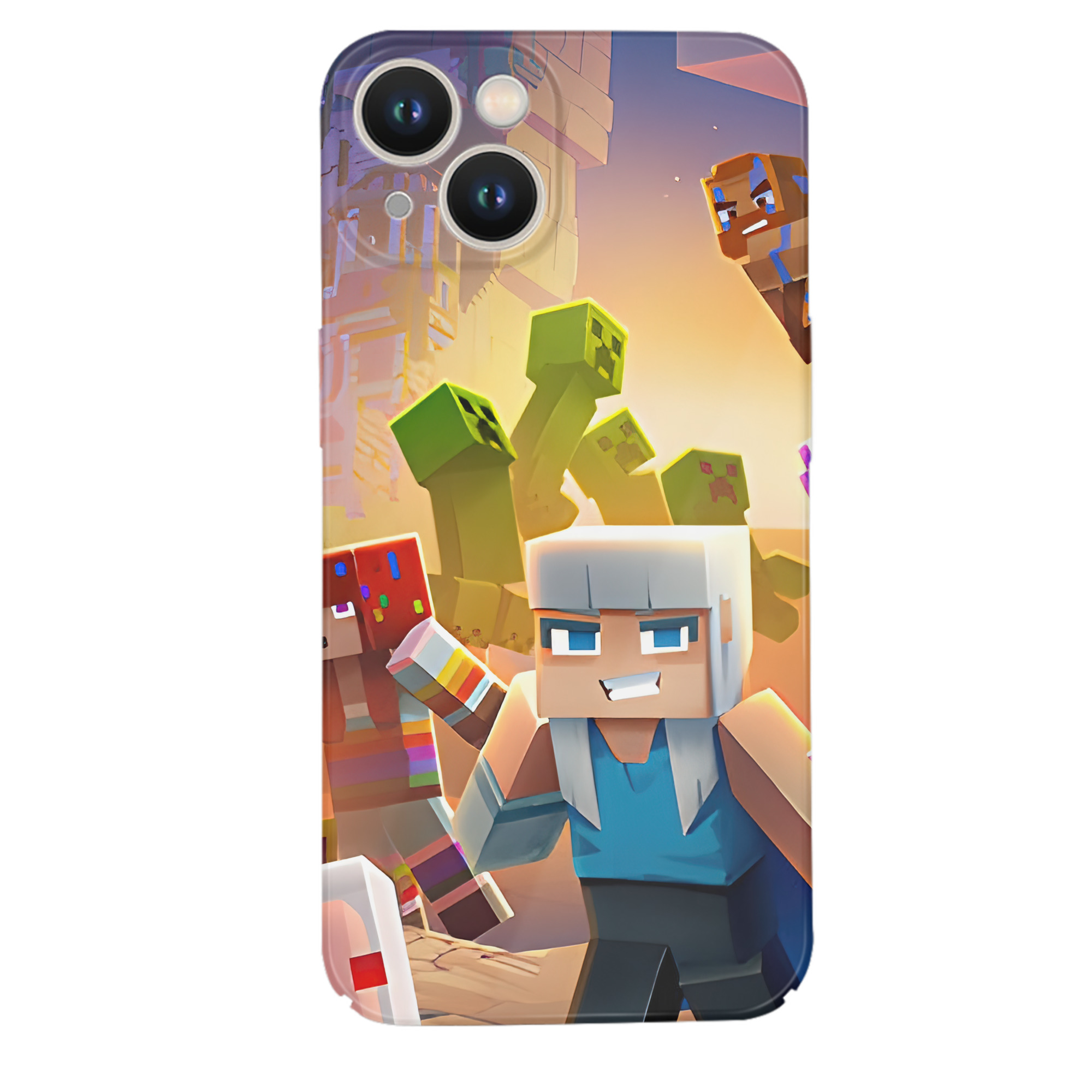 （画像用） マインクラフト ブロックの世界 Minecraft MC Block world 【iPhone 14シリーズ対応】ハードケース