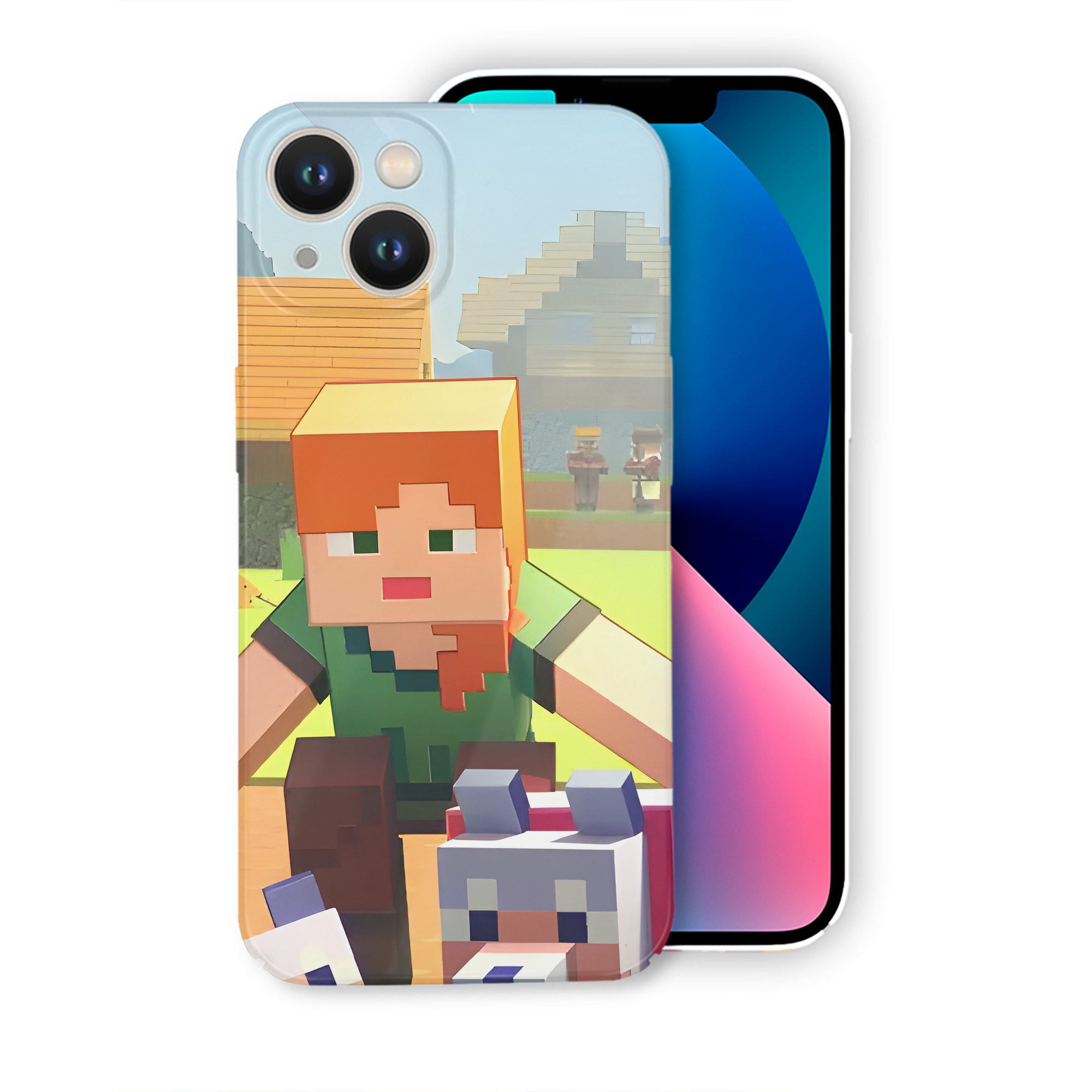 （画像用） マインクラフト ブロックの世界 Minecraft MC Block world 【iPhone 14シリーズ対応】ハードケース