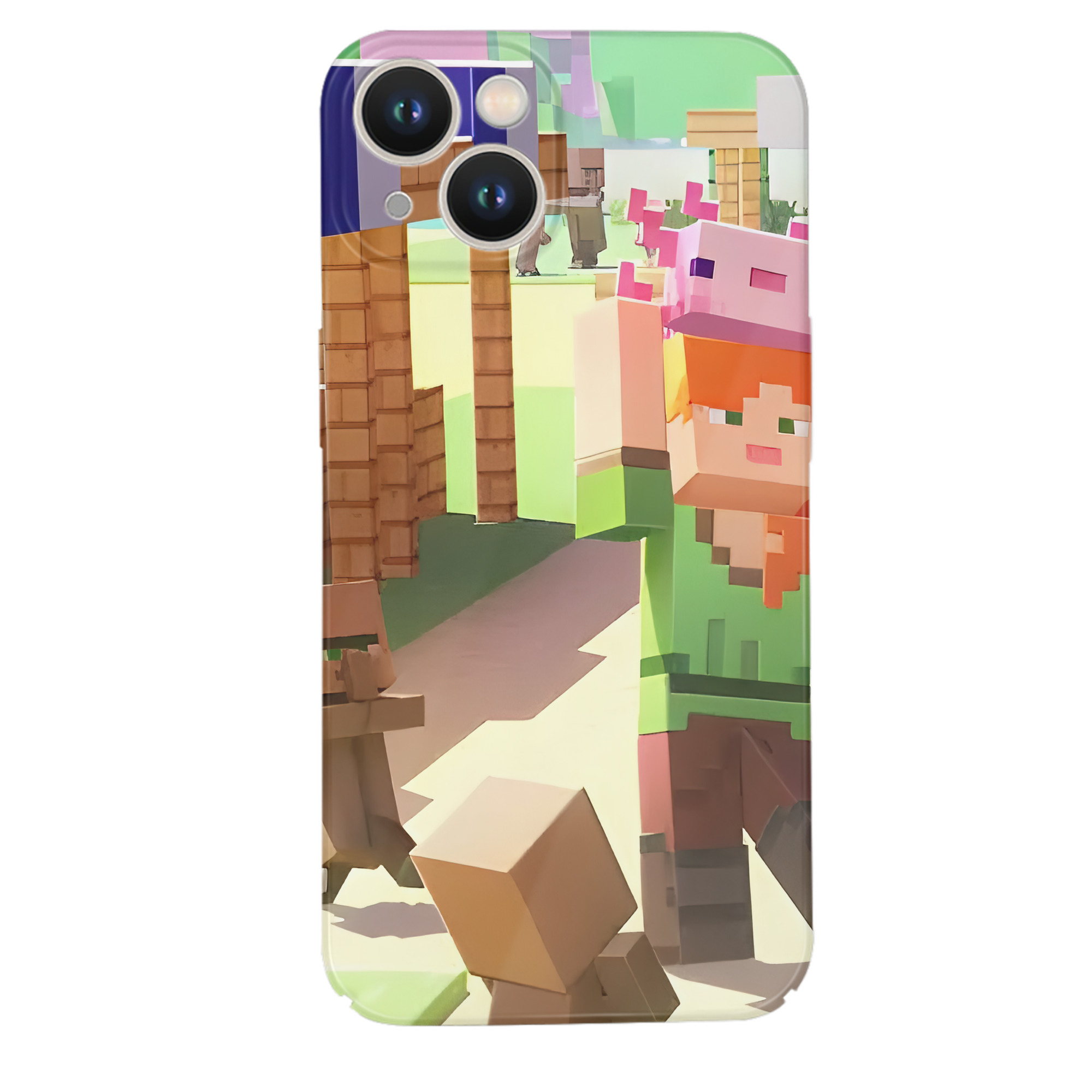 （画像用） マインクラフト ブロックの世界 Minecraft MC Block world 【iPhone 14シリーズ対応】ハードケース