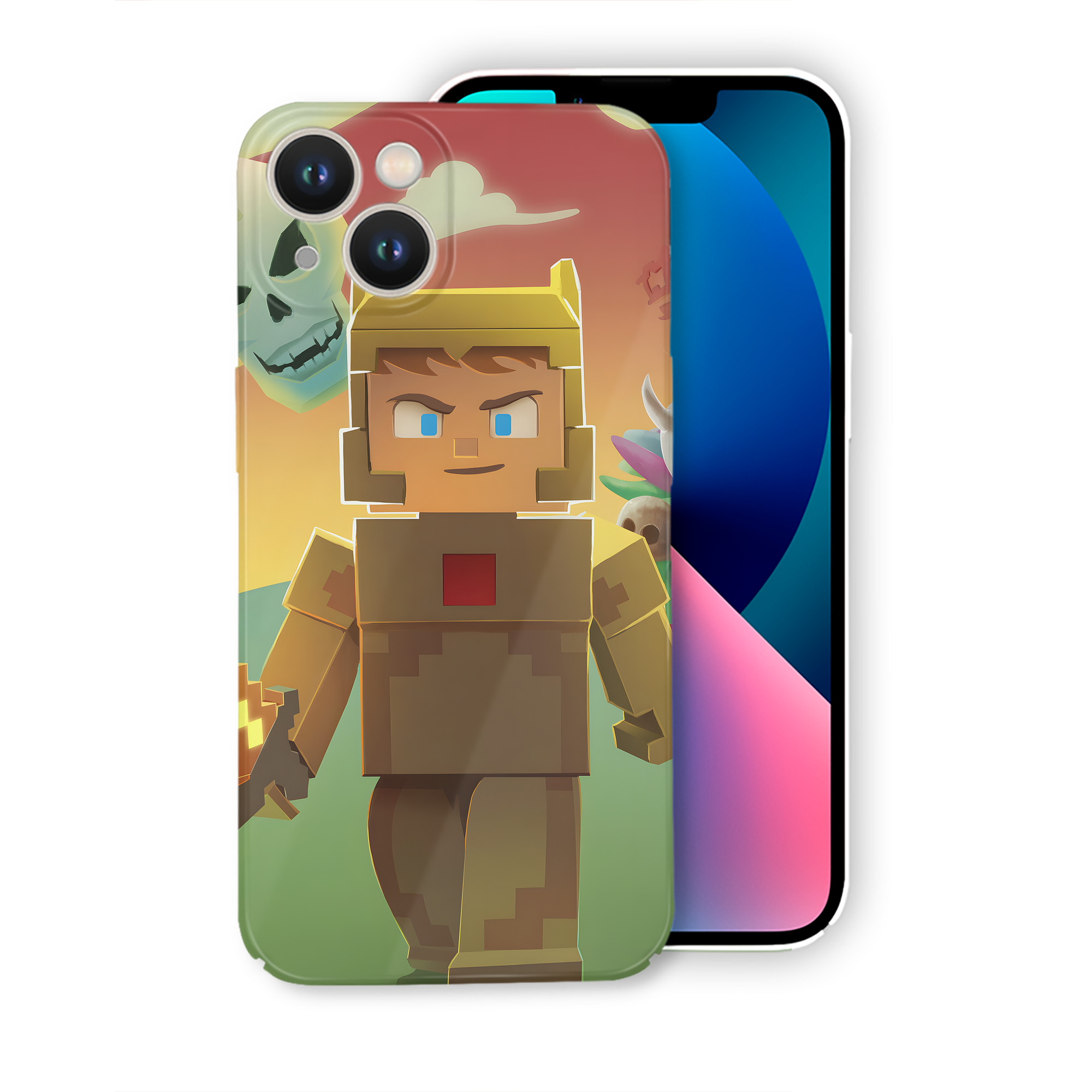 （画像用） マインクラフト ブロックの世界 Minecraft MC Block world 【iPhone 14シリーズ対応】ハードケース