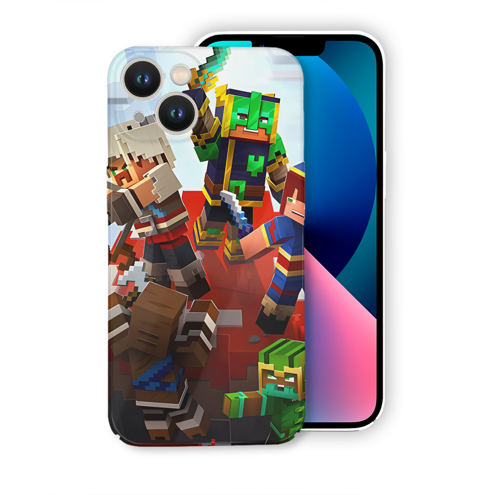 （画像用） マインクラフト ブロックの世界 Minecraft MC Block world 【iPhone 14シリーズ対応】ハードケース