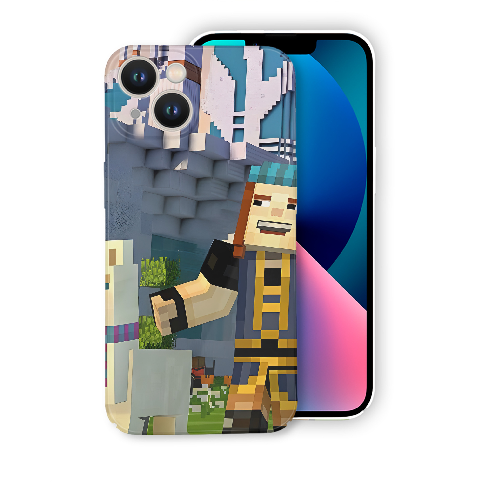 （画像用） マインクラフト ブロックの世界 Minecraft MC Block world 【iPhone 14シリーズ対応】ハードケース
