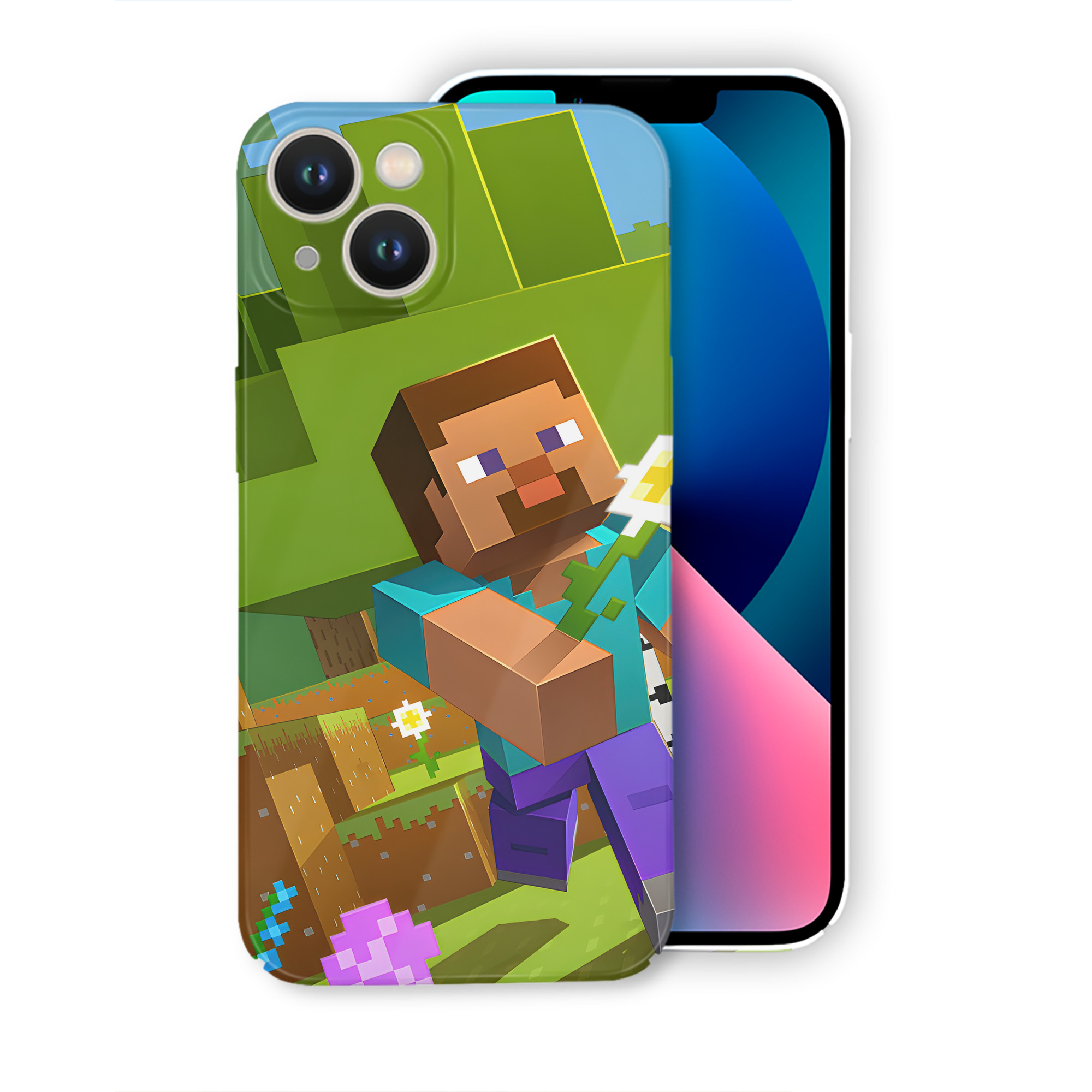 （画像用） マインクラフト ブロックの世界 Minecraft MC Block world 【iPhone 14シリーズ対応】ハードケース