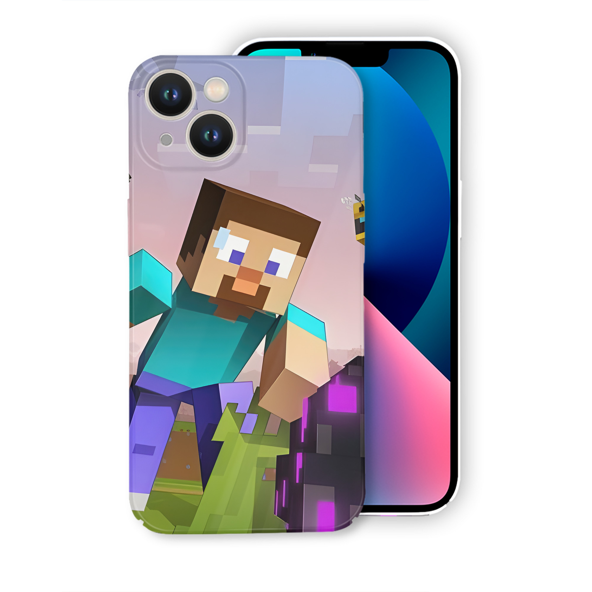 （画像用） マインクラフト ブロックの世界 Minecraft MC Block world 【iPhone 14シリーズ対応】ハードケース
