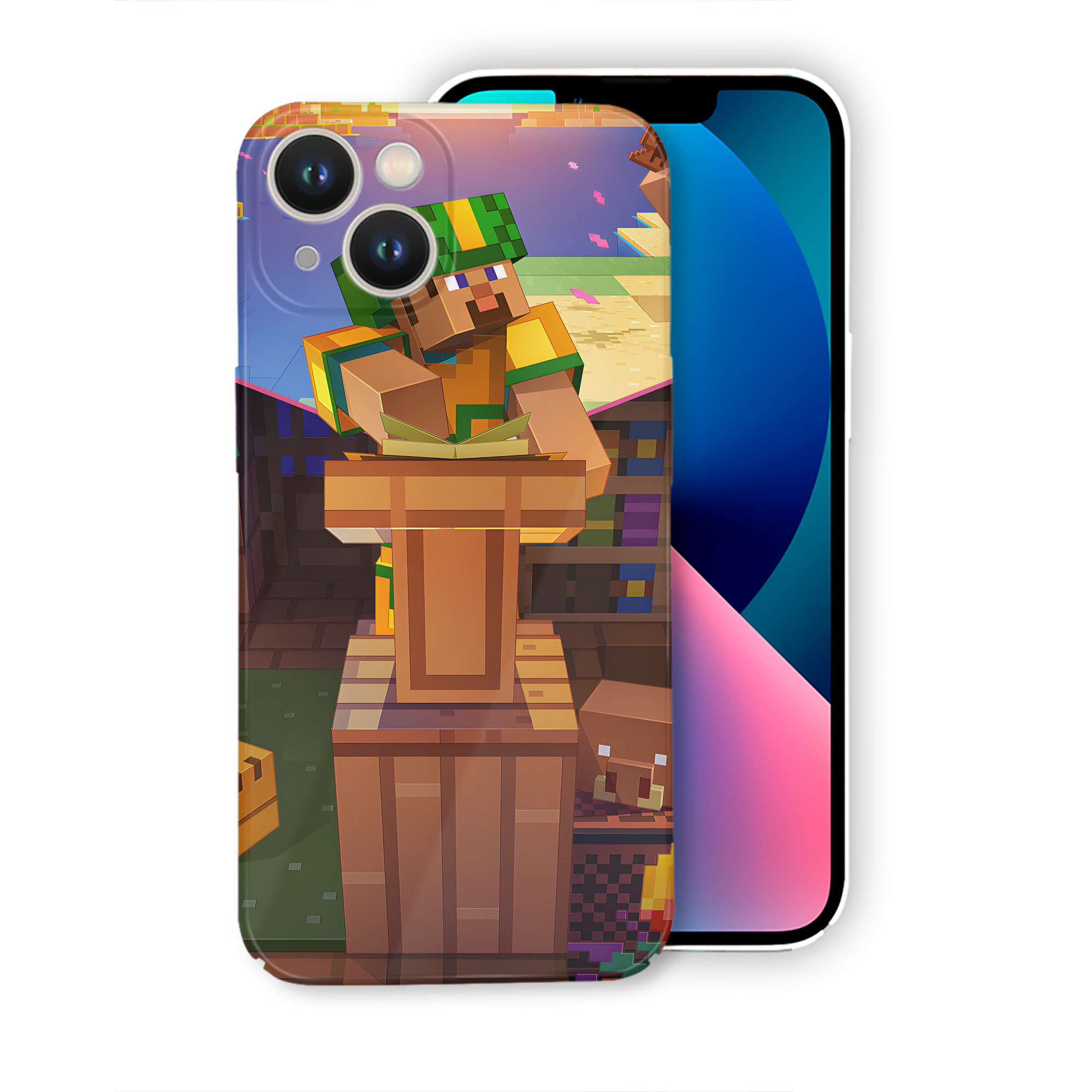 （画像用） マインクラフト ブロックの世界 Minecraft MC Block world 【iPhone 14シリーズ対応】ハードケース