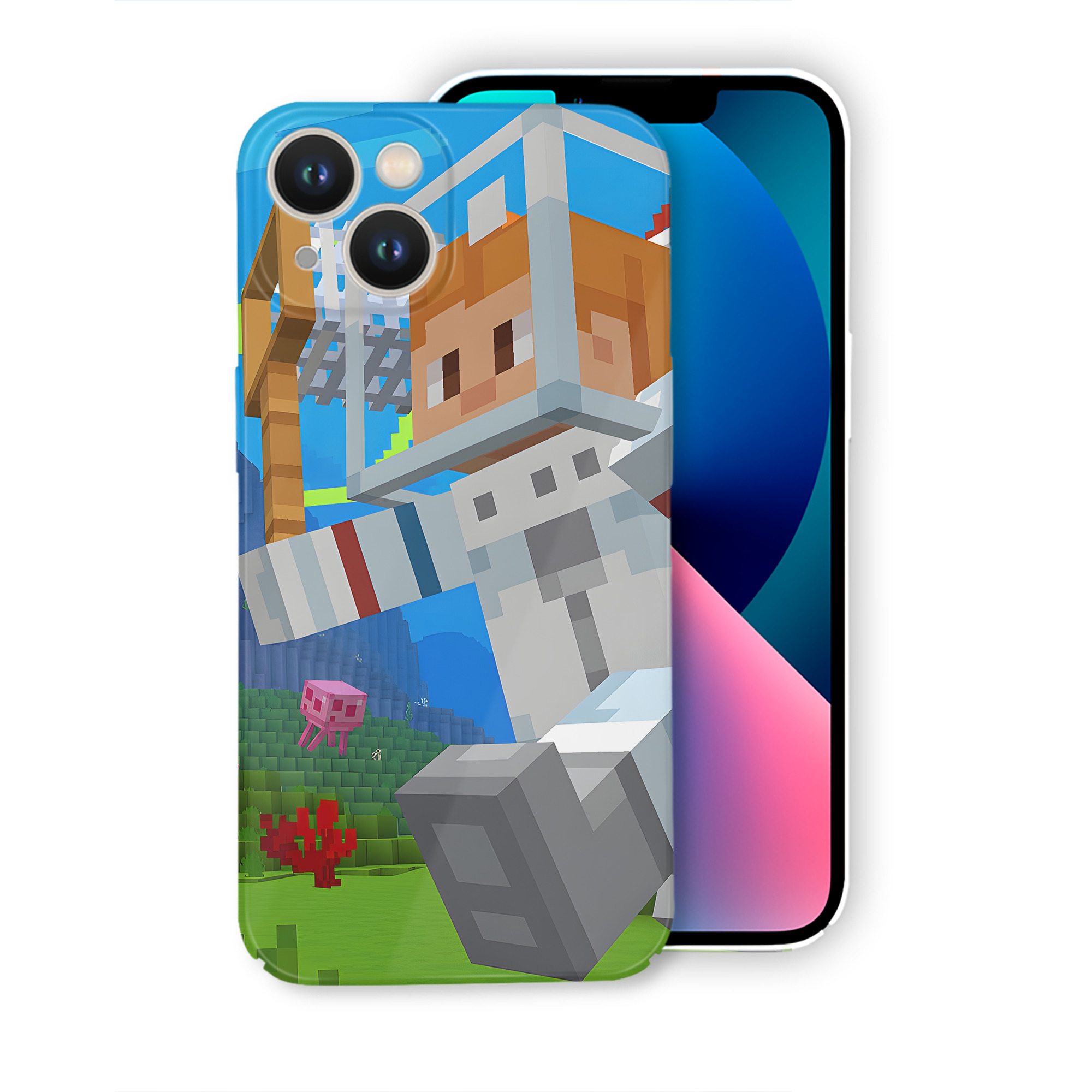 （画像用） マインクラフト ブロックの世界 Minecraft MC Block world 【iPhone 14シリーズ対応】ハードケース
