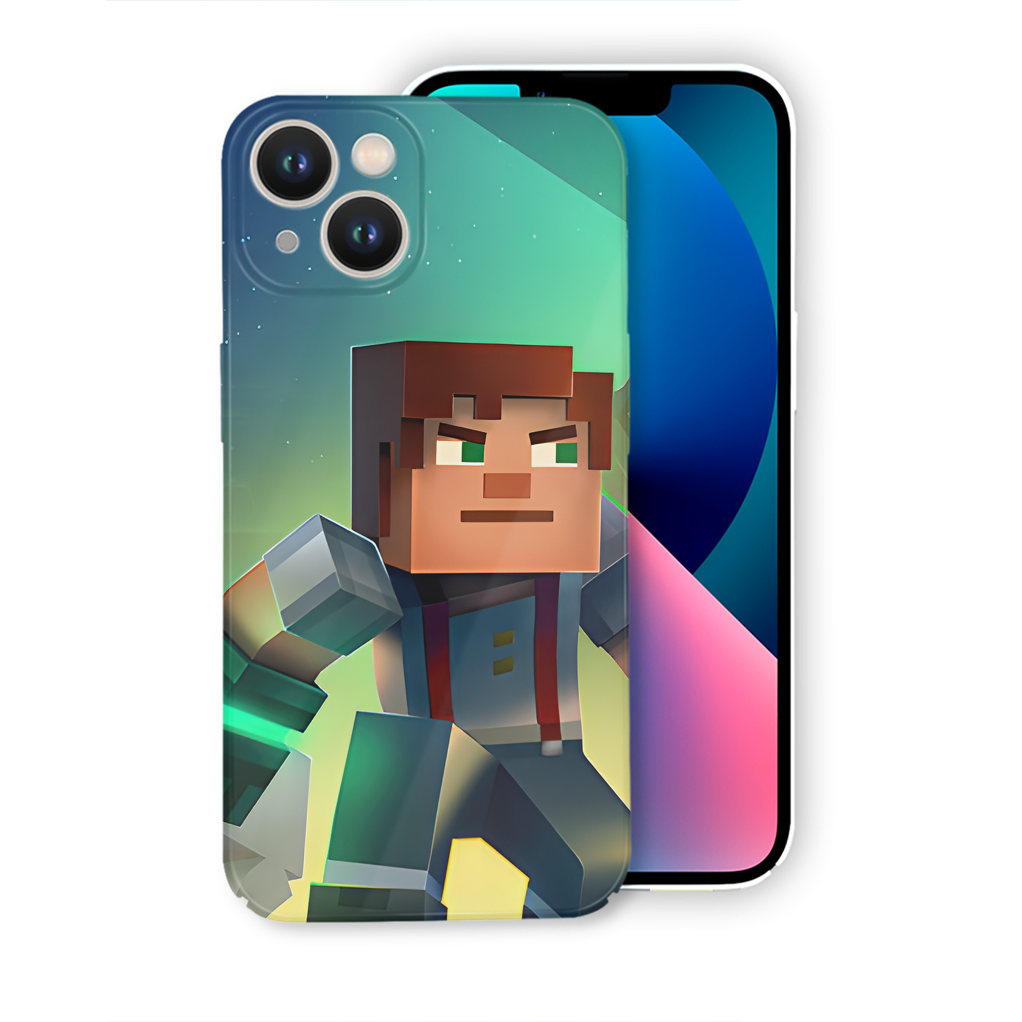 （画像用） マインクラフト ブロックの世界 Minecraft MC Block world 【iPhone 14シリーズ対応】ハードケース