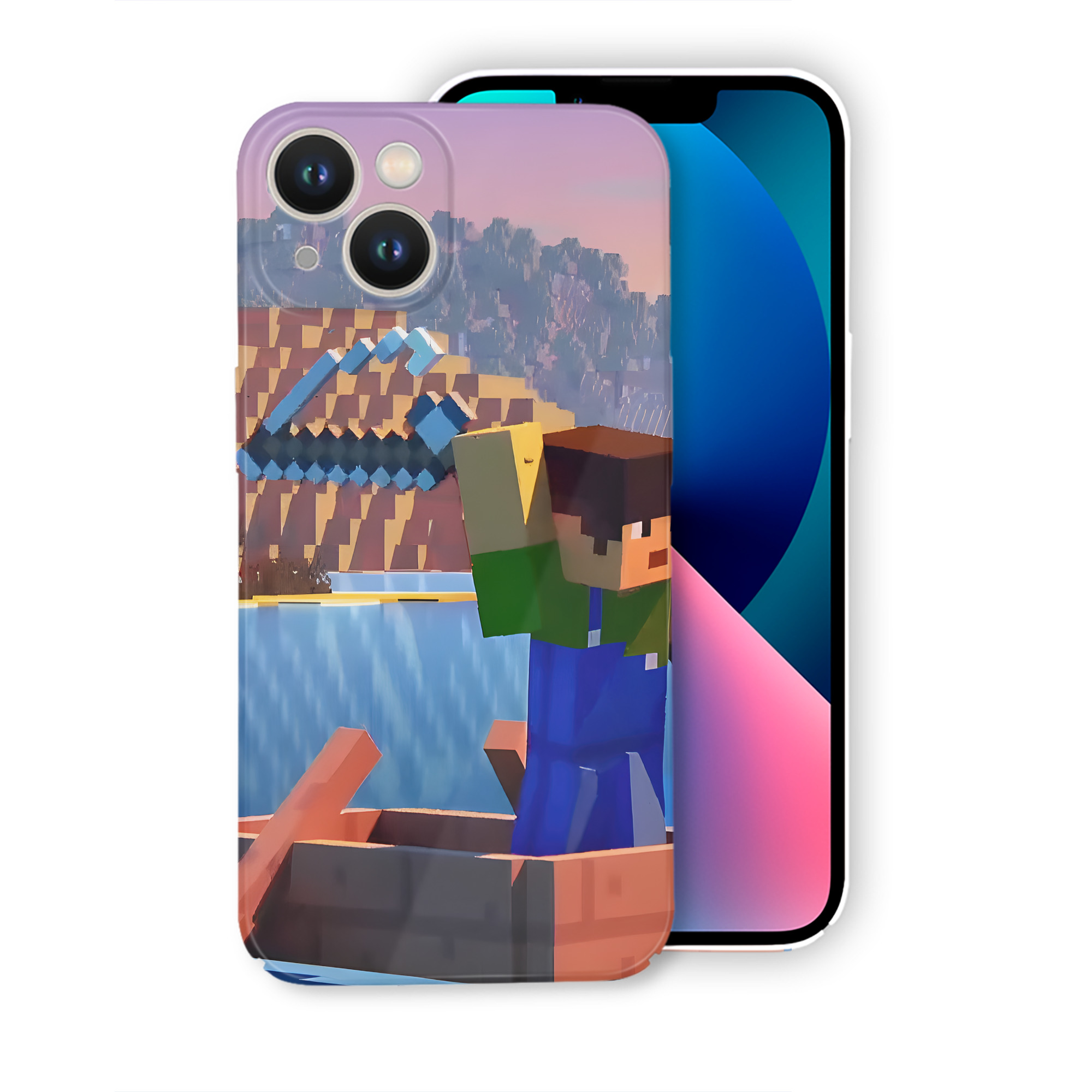 （画像用） マインクラフト ブロックの世界 Minecraft MC Block world 【iPhone 14シリーズ対応】ハードケース