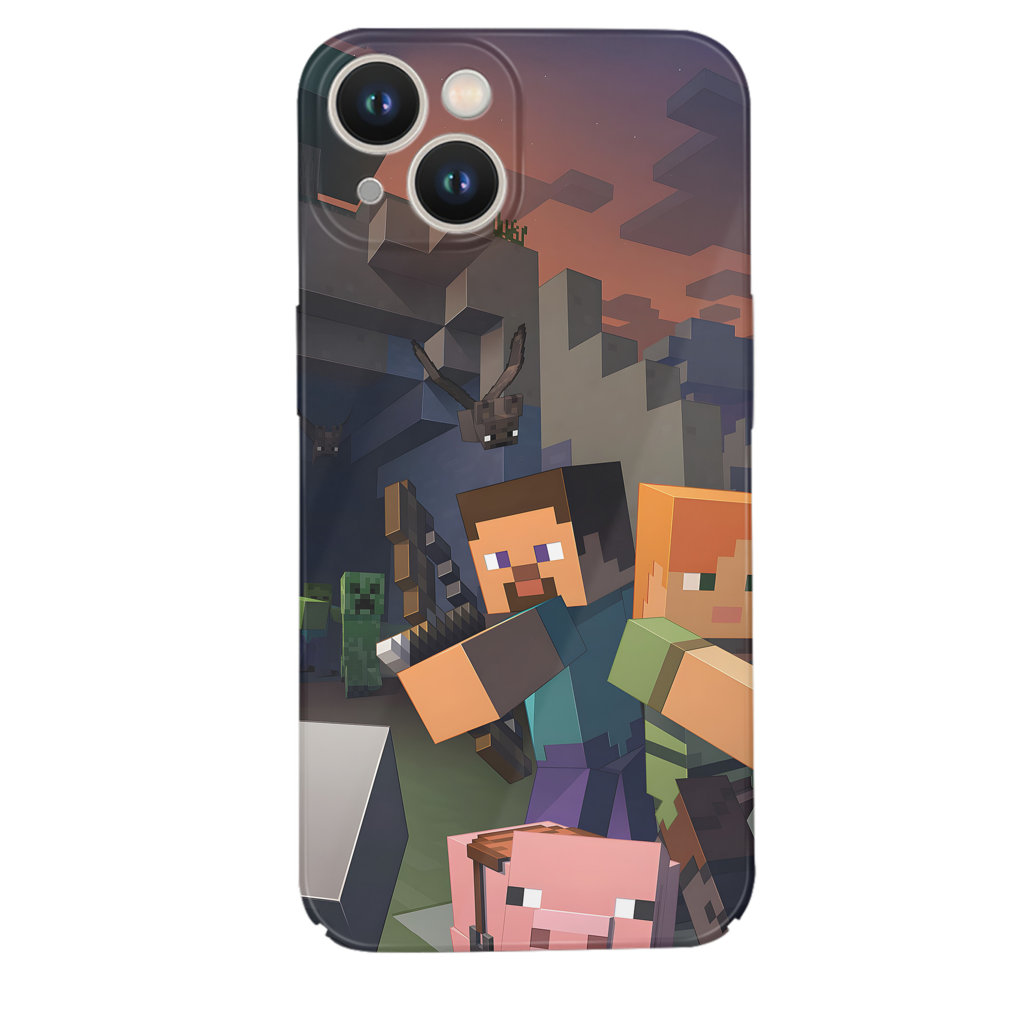 （画像用） マインクラフト ブロックの世界 Minecraft MC Block world 【iPhone 14シリーズ対応】ハードケース