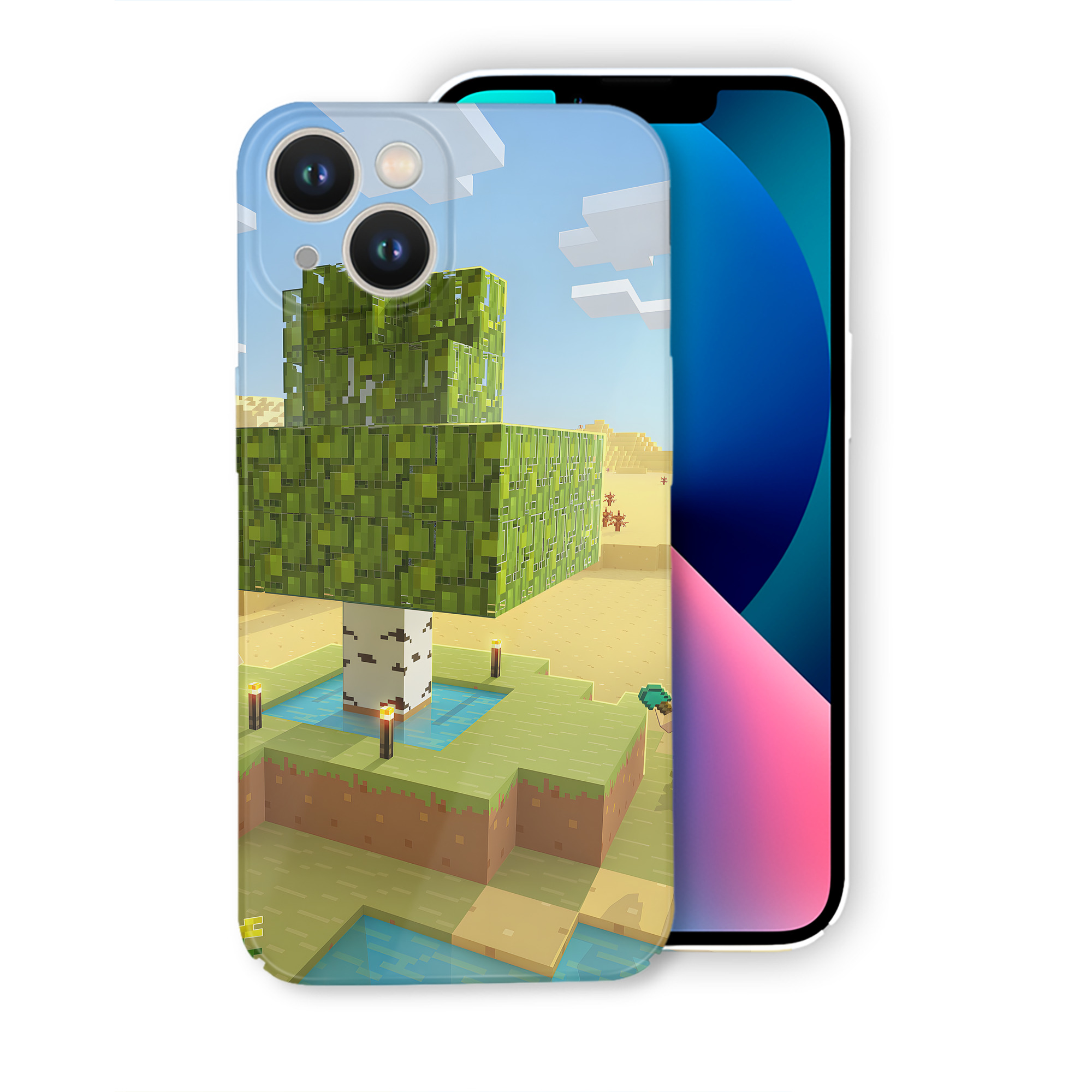 （画像用） マインクラフト ブロックの世界 Minecraft MC Block world 【iPhone 14シリーズ対応】ハードケース