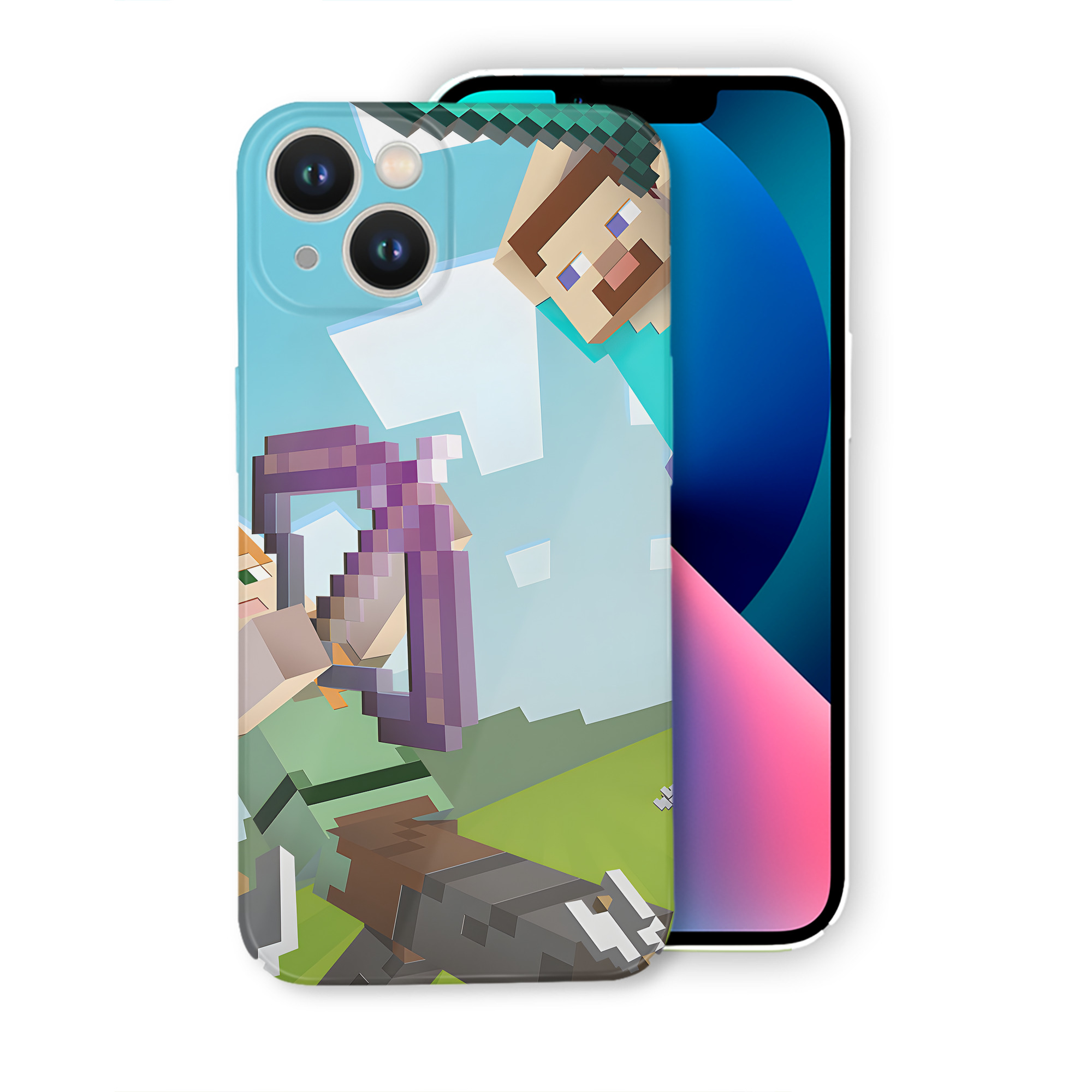 （画像用） マインクラフト ブロックの世界 Minecraft MC Block world 【iPhone 14シリーズ対応】ハードケース