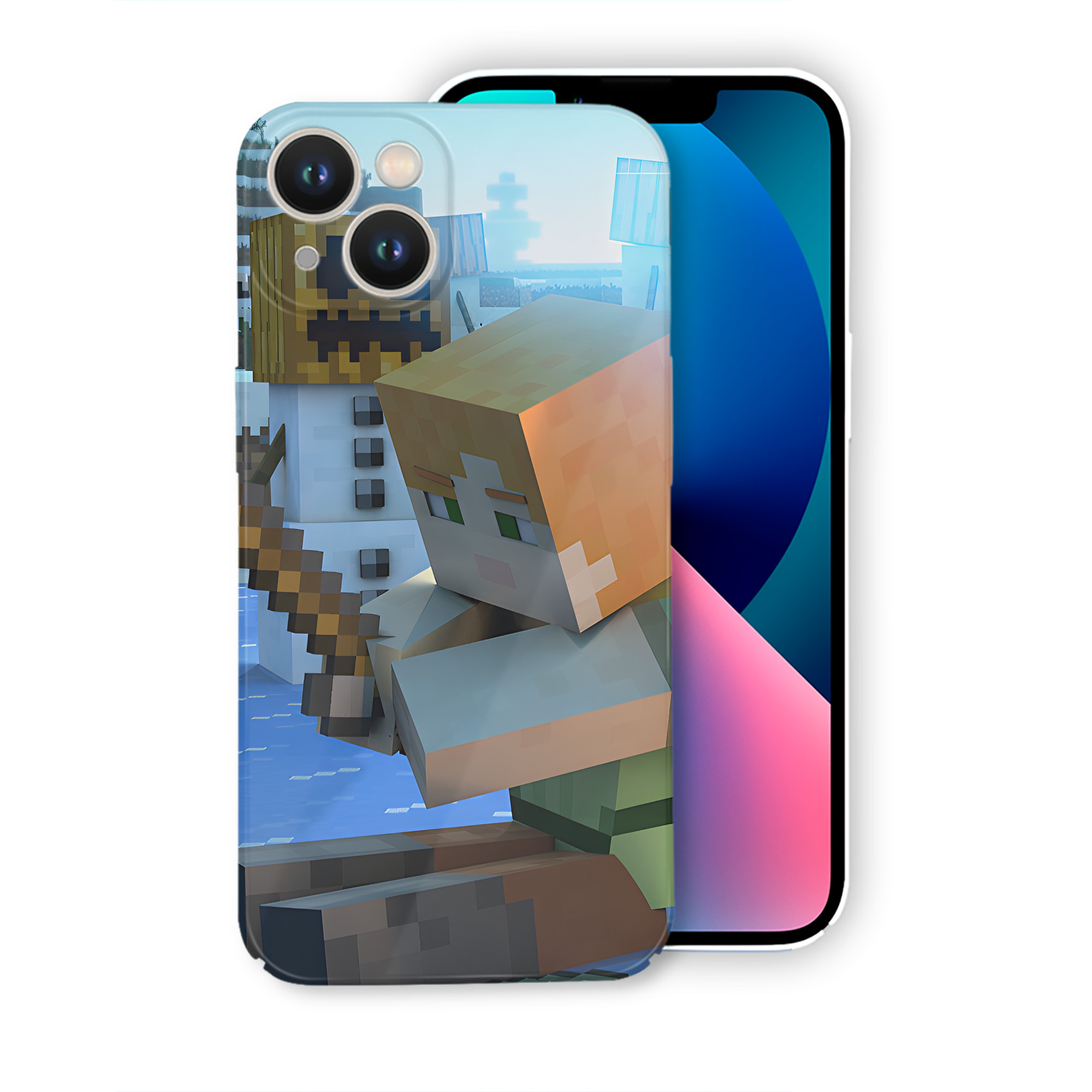 （画像用） マインクラフト ブロックの世界 Minecraft MC Block world 【iPhone 14シリーズ対応】ハードケース