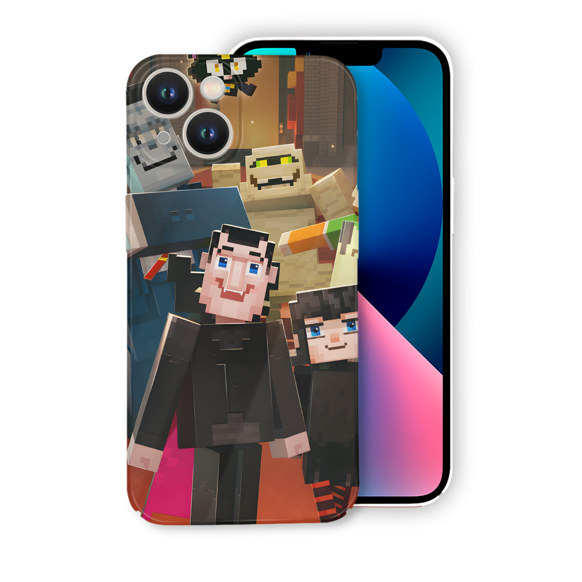 （画像用） マインクラフト ブロックの世界 Minecraft MC Block world 【iPhone 14シリーズ対応】ハードケース
