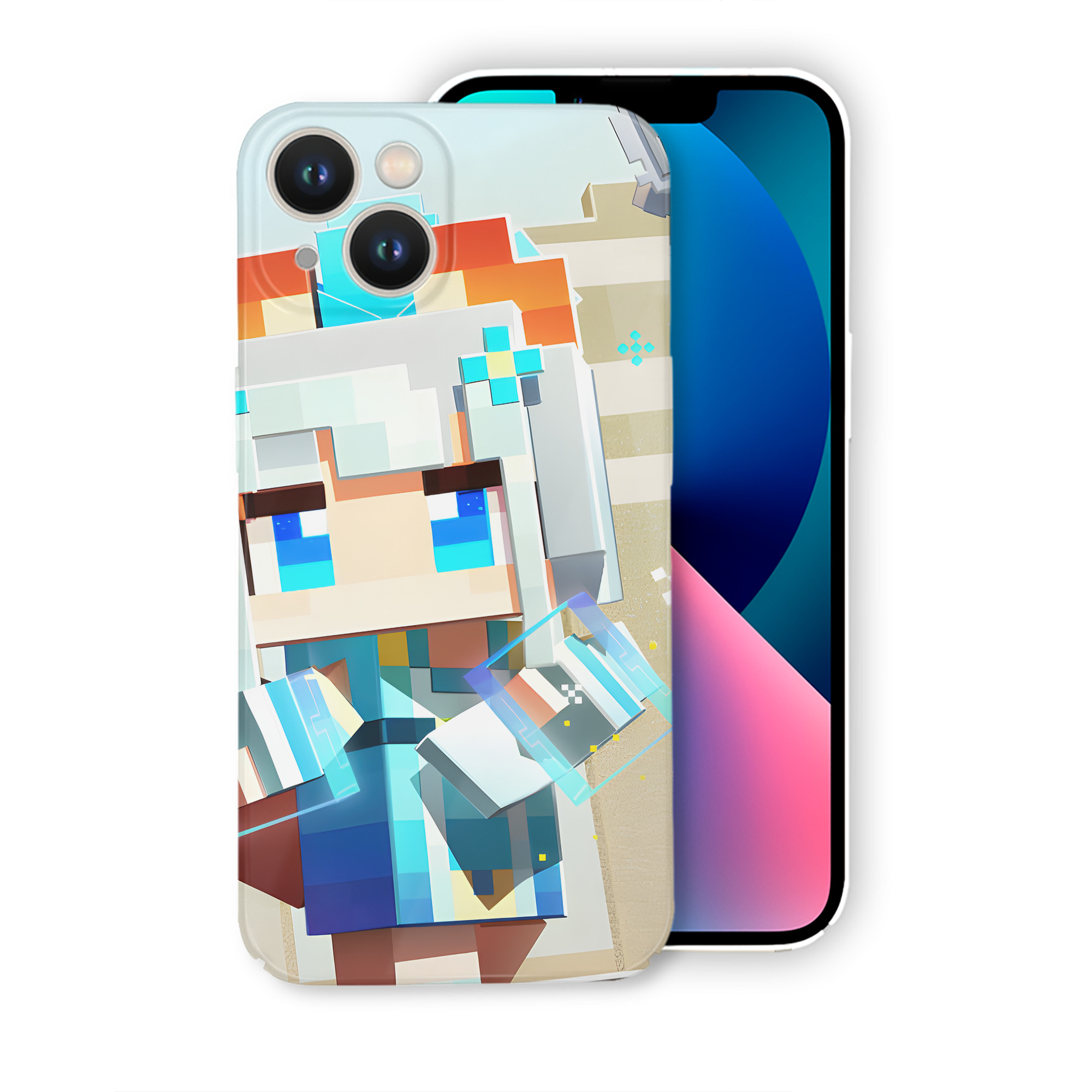 （画像用） マインクラフト ブロックの世界 Minecraft MC Block world 【iPhone 14シリーズ対応】ハードケース