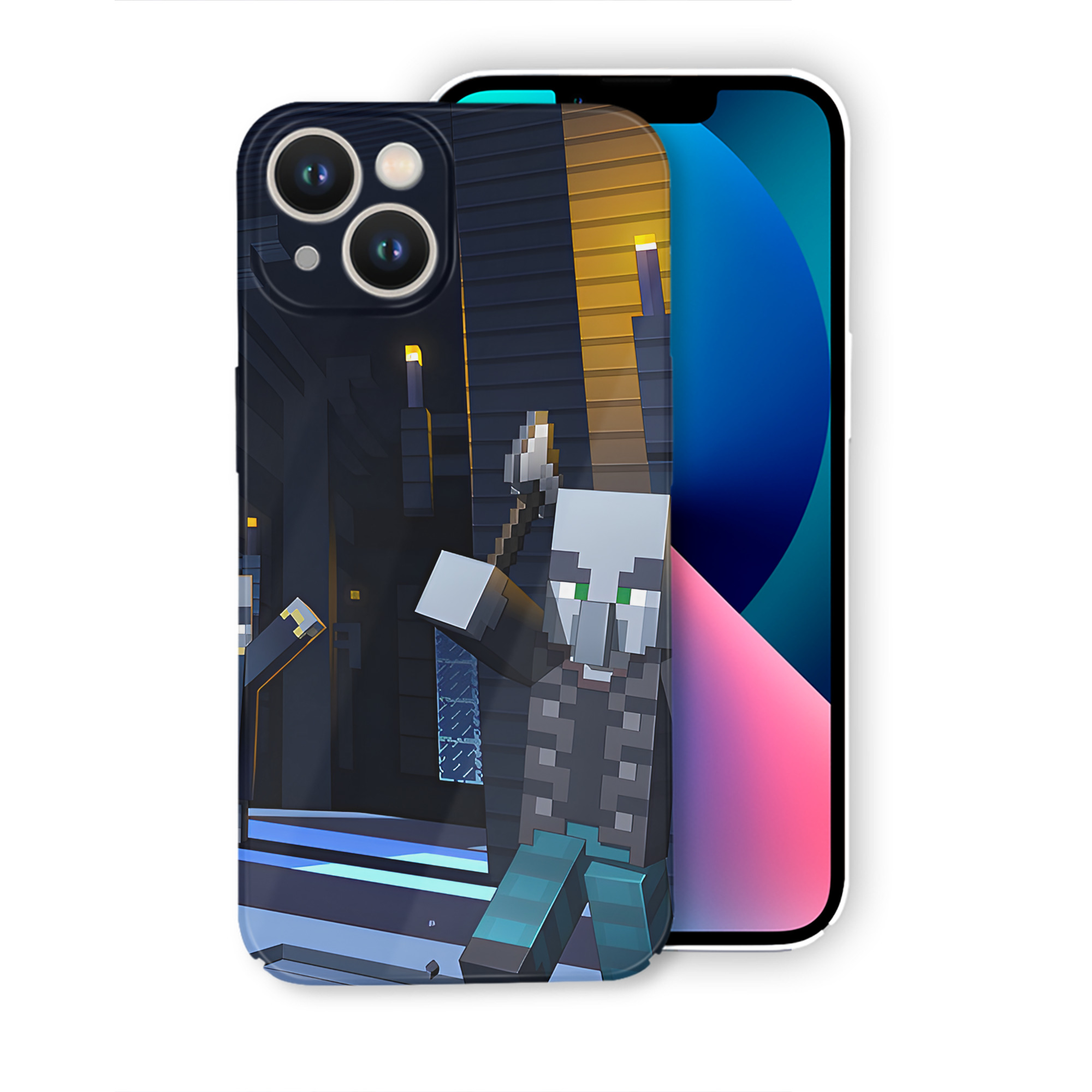 （画像用） マインクラフト ブロックの世界 Minecraft MC Block world 【iPhone 14シリーズ対応】ハードケース