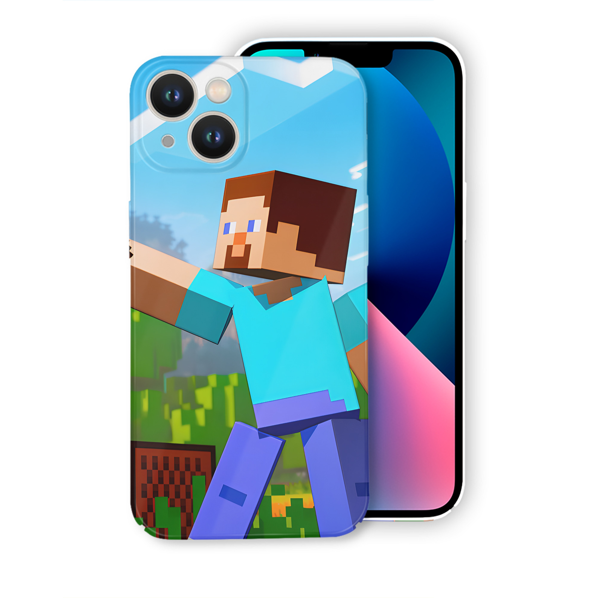 （画像用） マインクラフト ブロックの世界 Minecraft MC Block world 【iPhone 14シリーズ対応】ハードケース