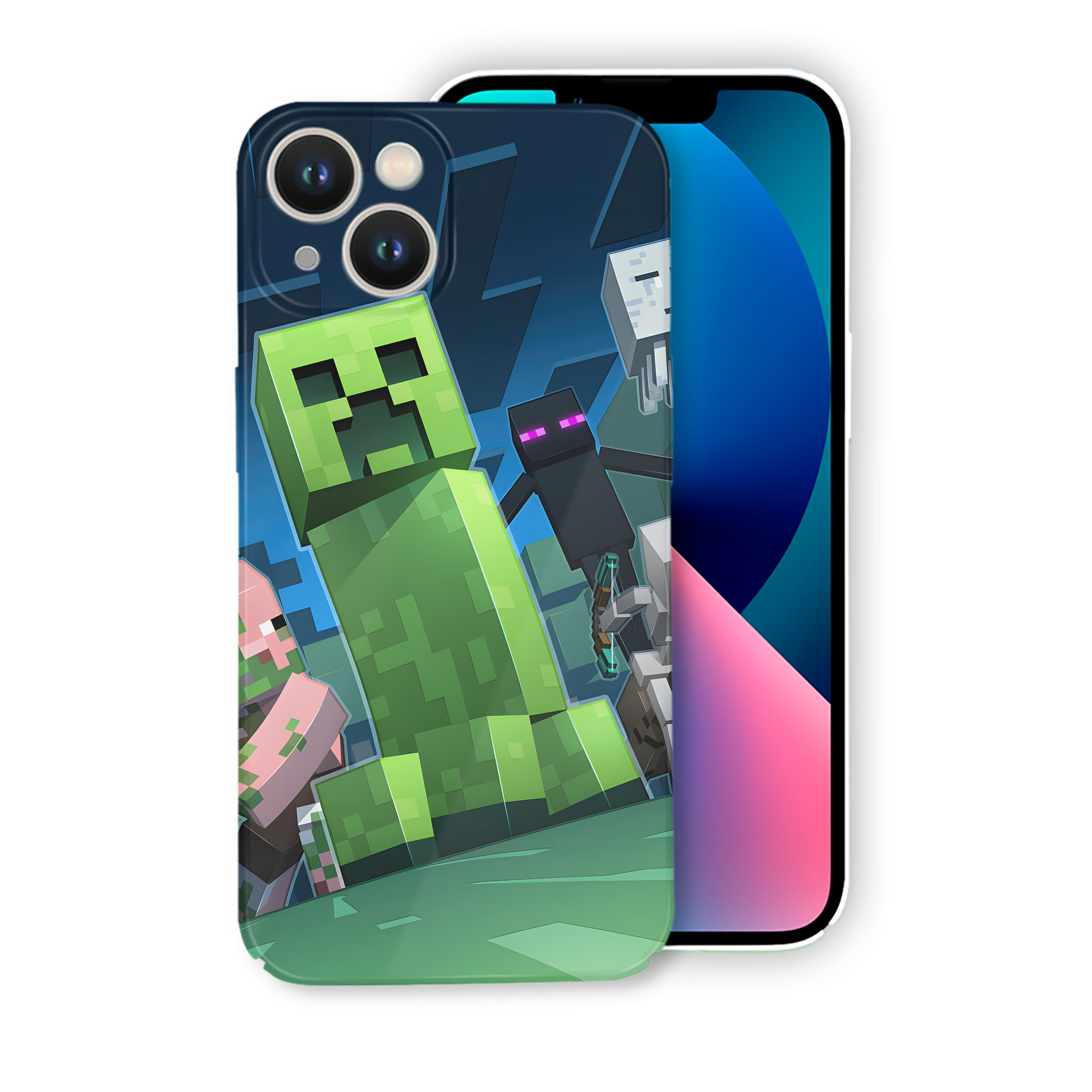 （画像用） マインクラフト ブロックの世界 Minecraft MC Block world 【iPhone 14シリーズ対応】ハードケース