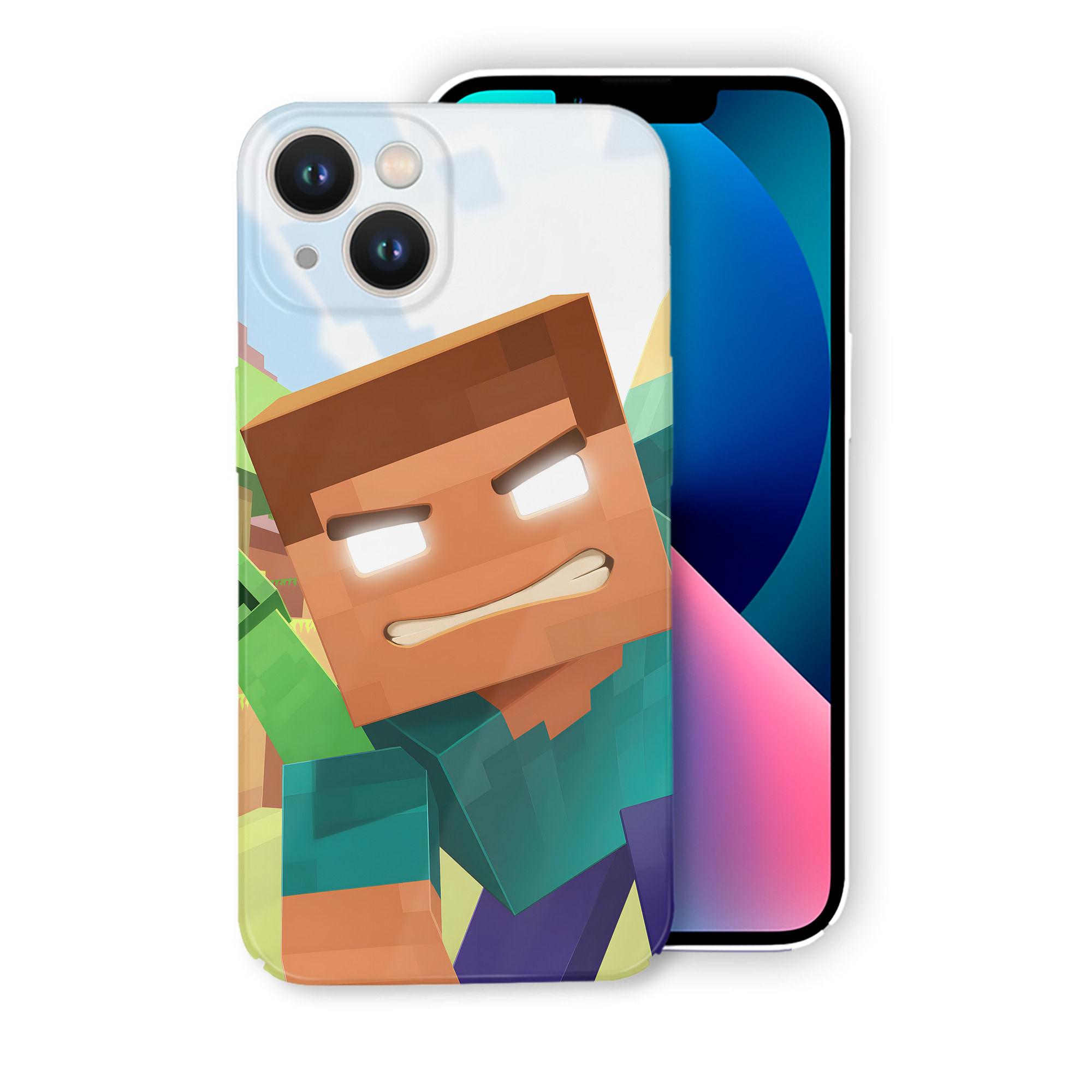 （画像用） マインクラフト ブロックの世界 Minecraft MC Block world 【iPhone 14シリーズ対応】ハードケース