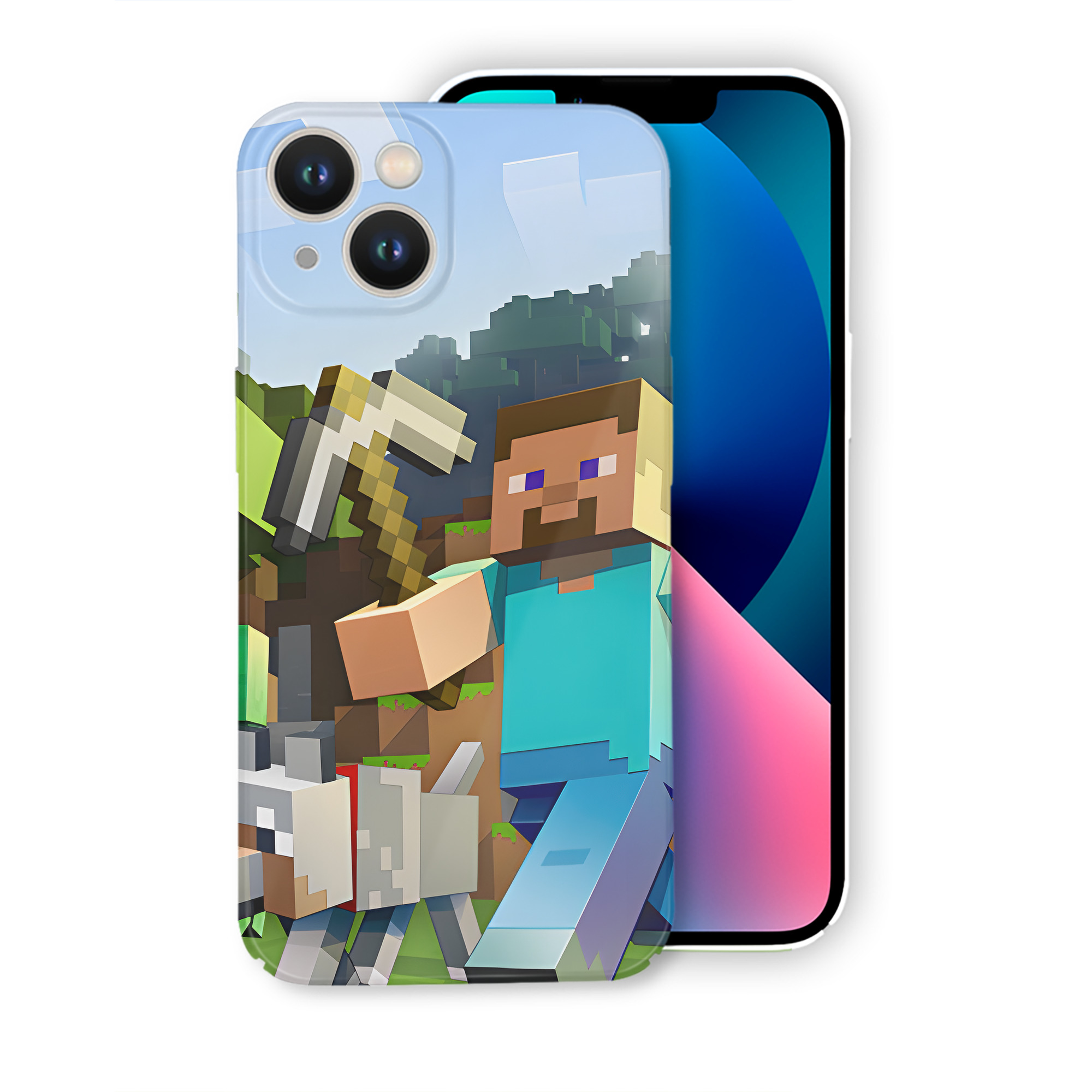 （画像用） マインクラフト ブロックの世界 Minecraft MC Block world 【iPhone 14シリーズ対応】ハードケース