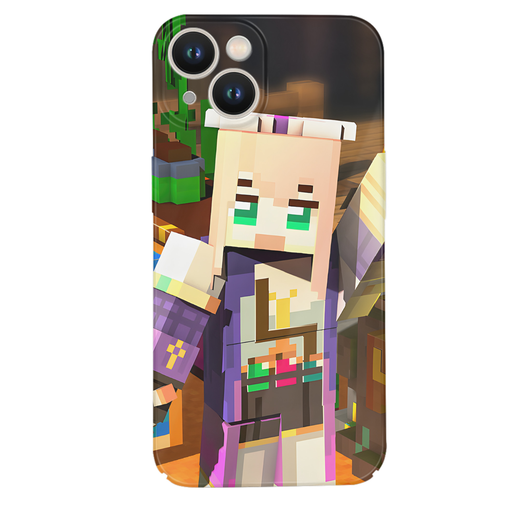 （画像用） マインクラフト ブロックの世界 Minecraft MC Block world 【iPhone 14シリーズ対応】ハードケース