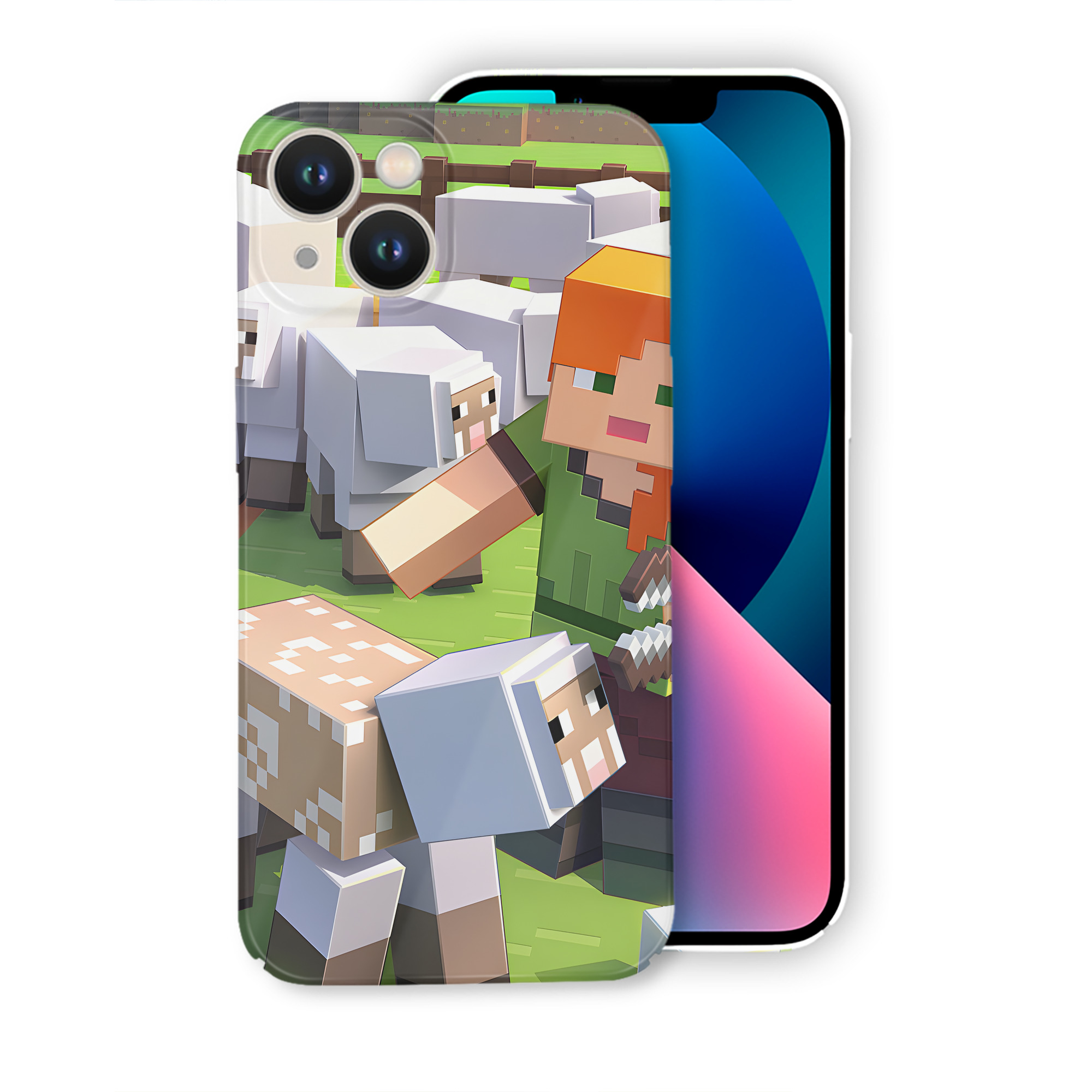 （画像用） マインクラフト ブロックの世界 Minecraft MC Block world 【iPhone 14シリーズ対応】ハードケース