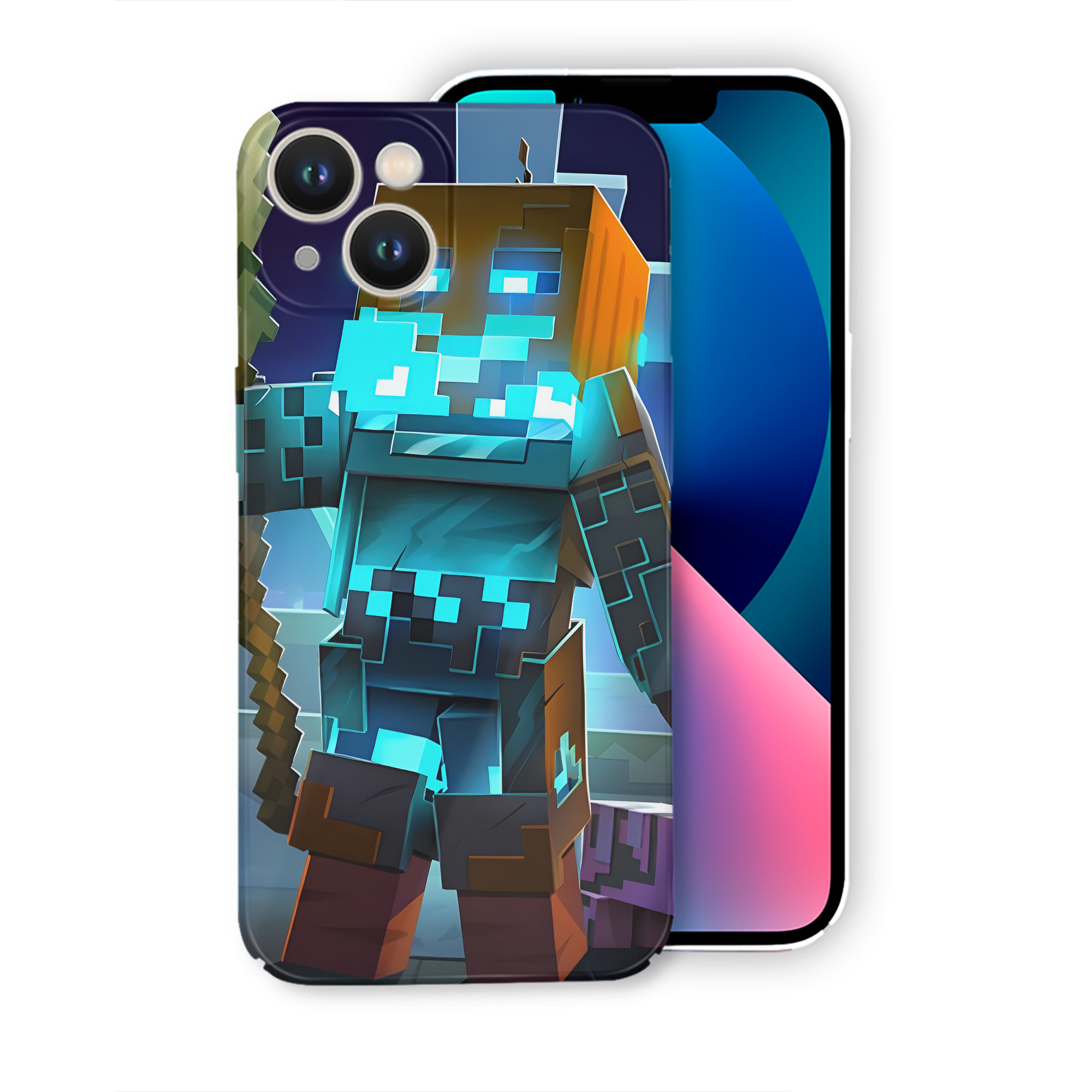 （画像用） マインクラフト ブロックの世界 Minecraft MC Block world 【iPhone 14シリーズ対応】ハードケース