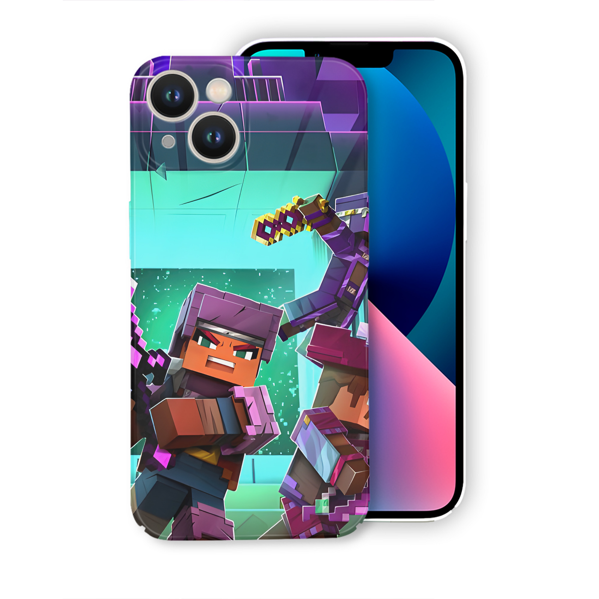 （画像用） マインクラフト ブロックの世界 Minecraft MC Block world 【iPhone 14シリーズ対応】ハードケース