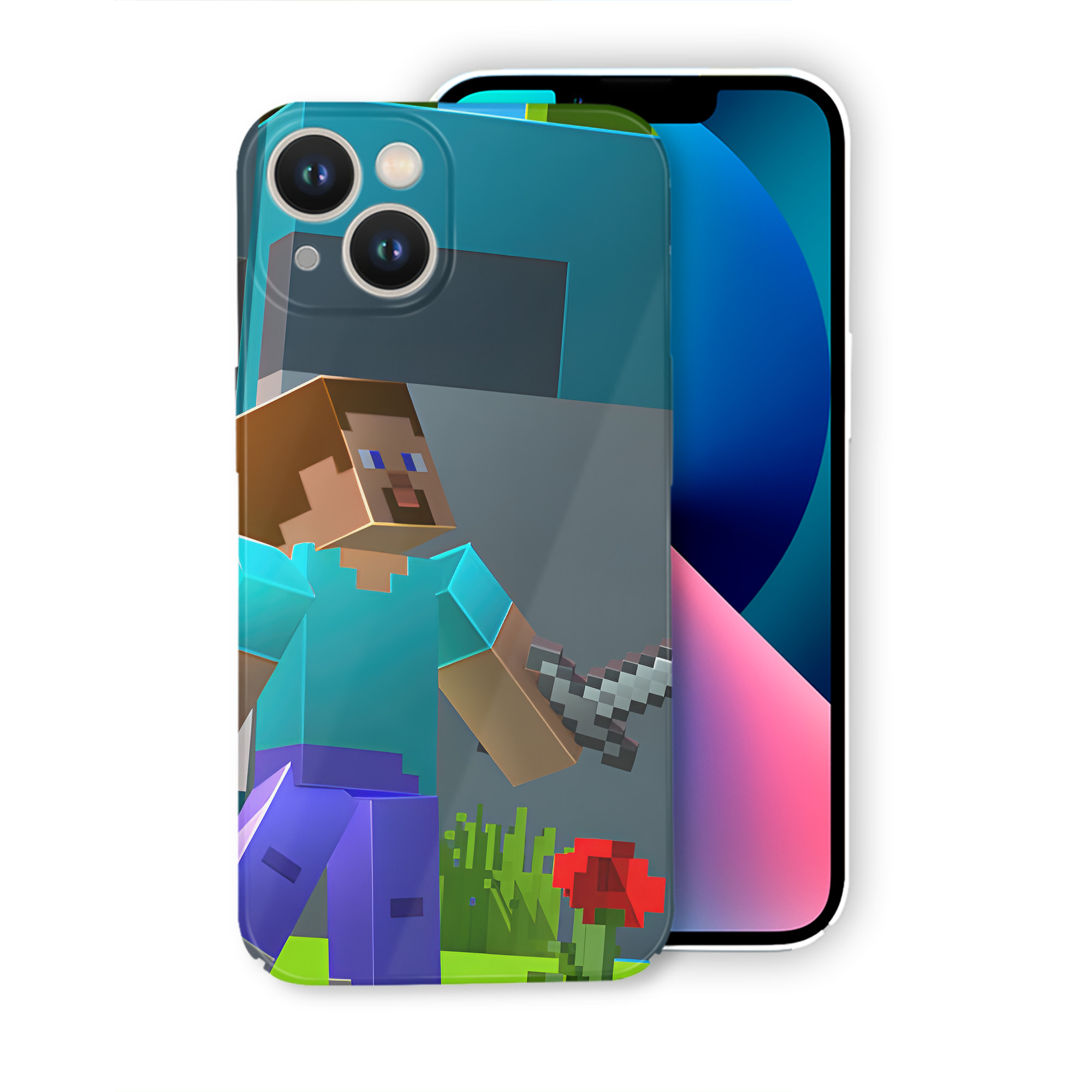 （画像用） マインクラフト ブロックの世界 Minecraft MC Block world 【iPhone 14シリーズ対応】ハードケース
